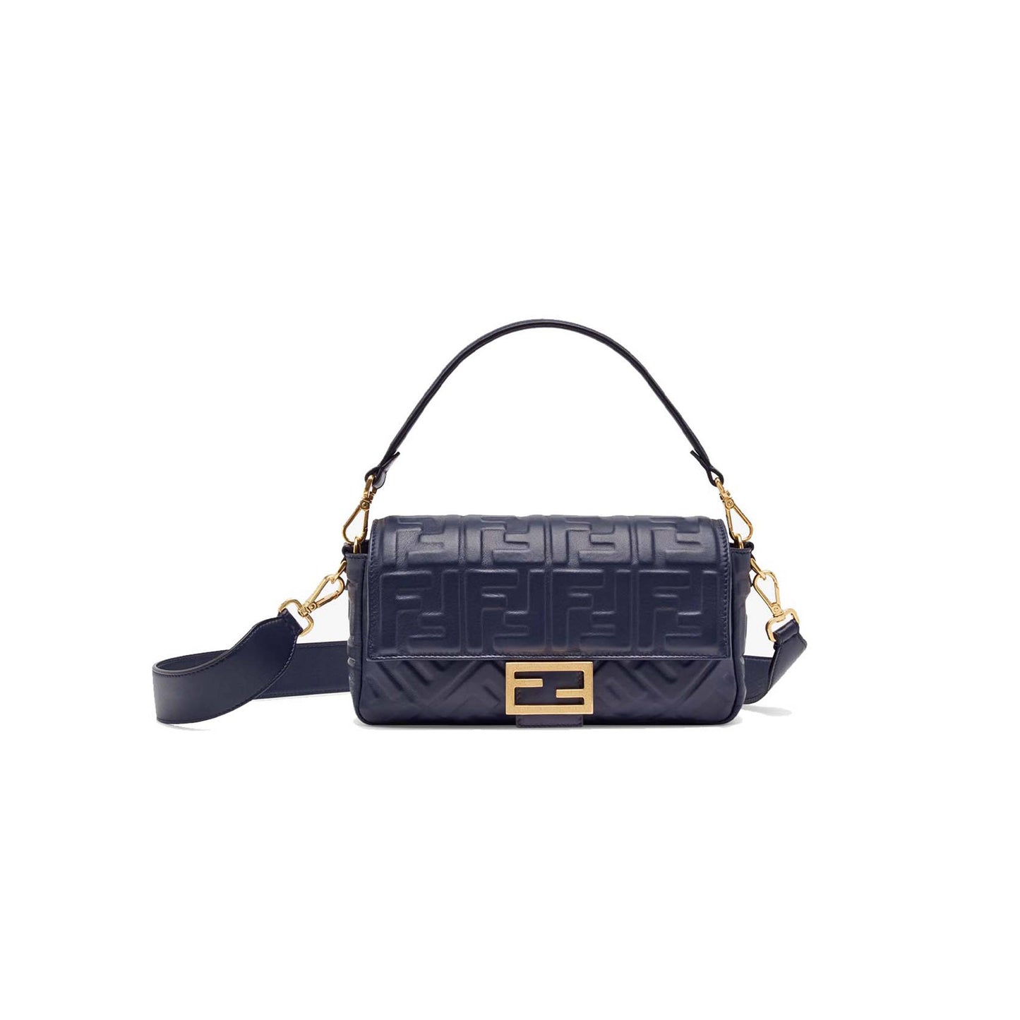 F**di baguette - blue nappa leather bag 8br600a72vf19po (27*15*6cm)
