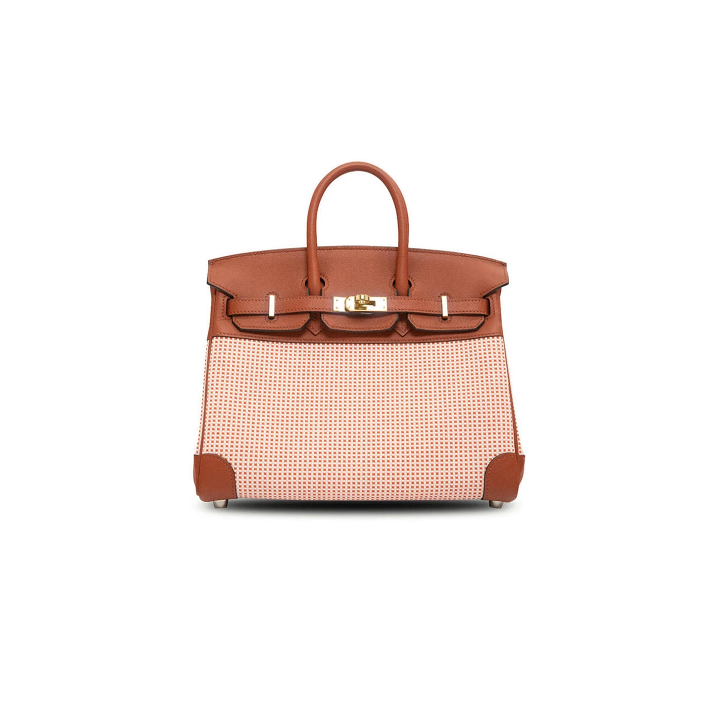 H**mes MASTER BIRKIN QUADRILLE 30 BRIQUE TOILE SWIFT (30*23*15cm)