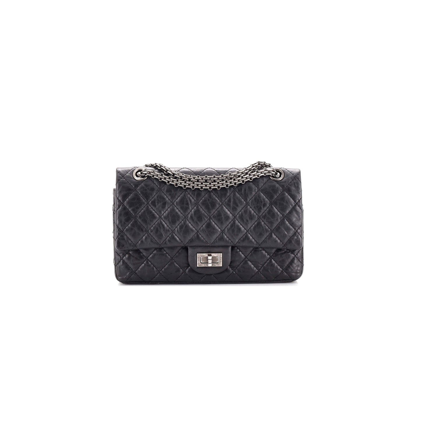 Ch*el master aged calfskin quilted 2.55 reissue 226 flap greyย (28*19.5*7.5cm)