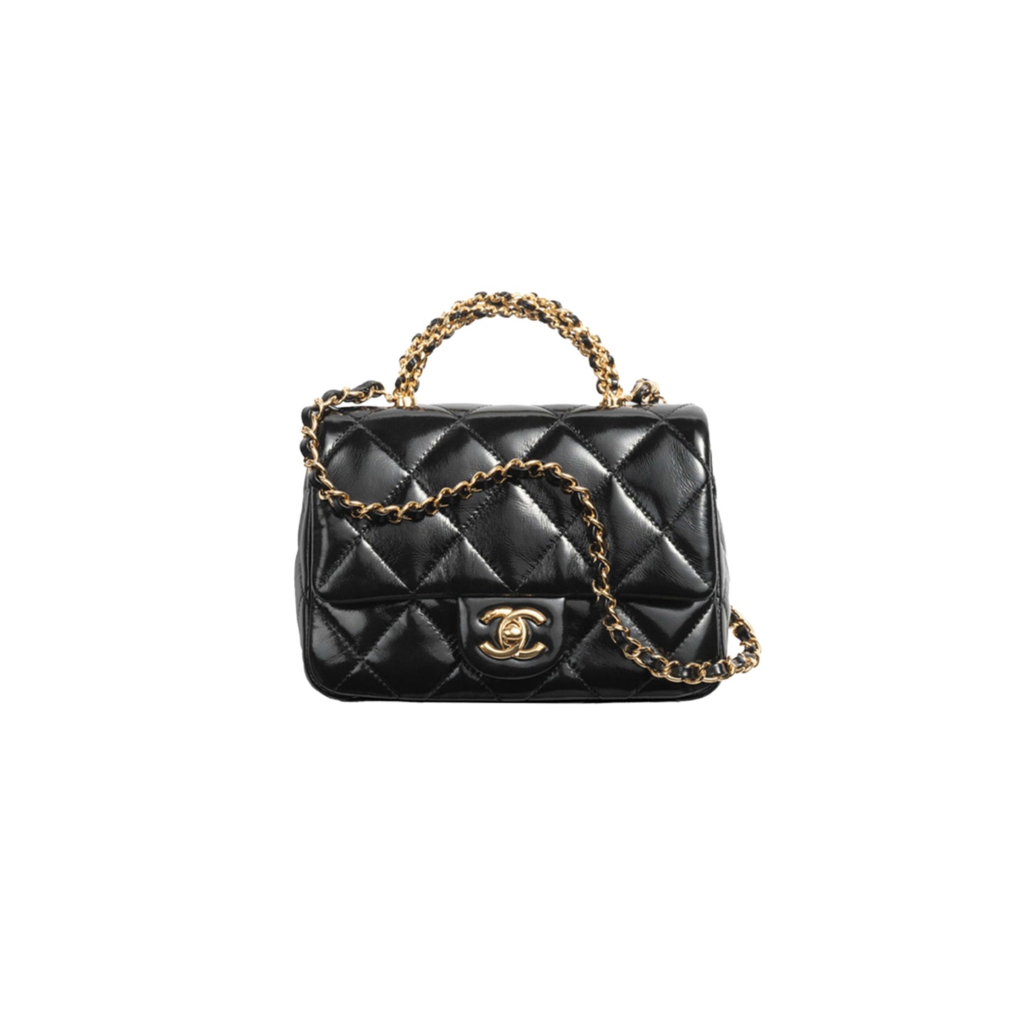 Ch*el master mini flap bag with top handle as5032 (19*14*8cm)