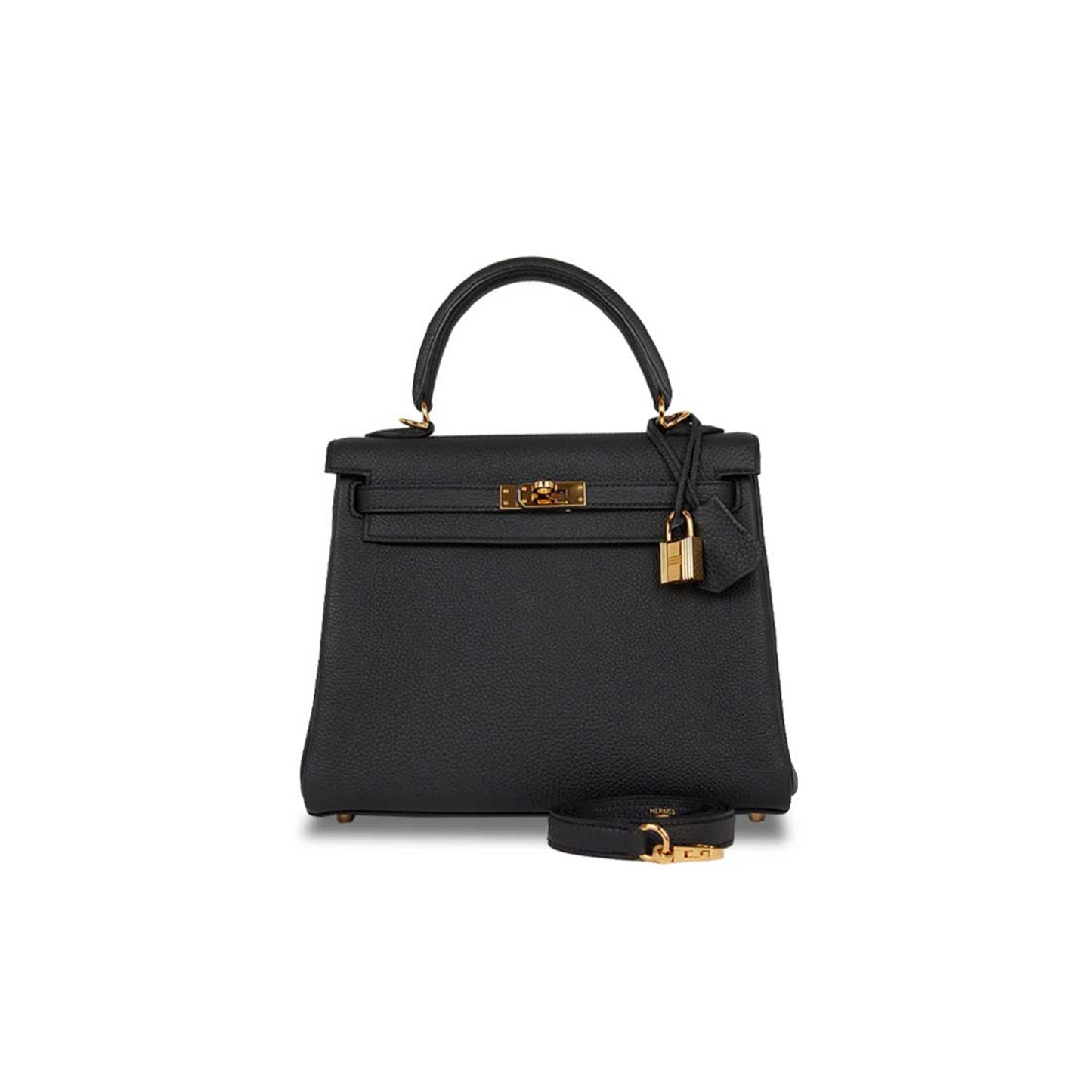 H**mes master kelly 25 retourne black togo gold hardware (25*17*7cm)