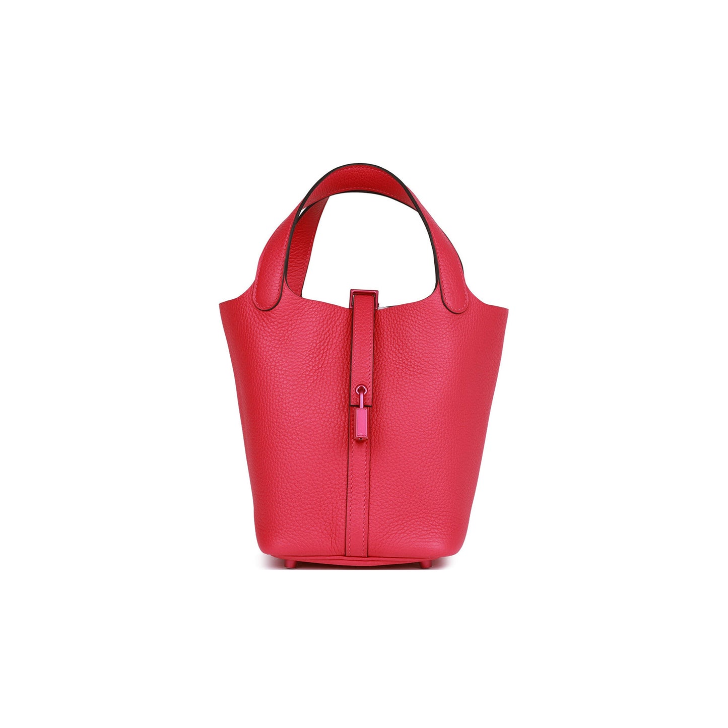 h**mes monoCh*0me picotin 18 rose mexico clemence pink hardware (18*12*19cm)