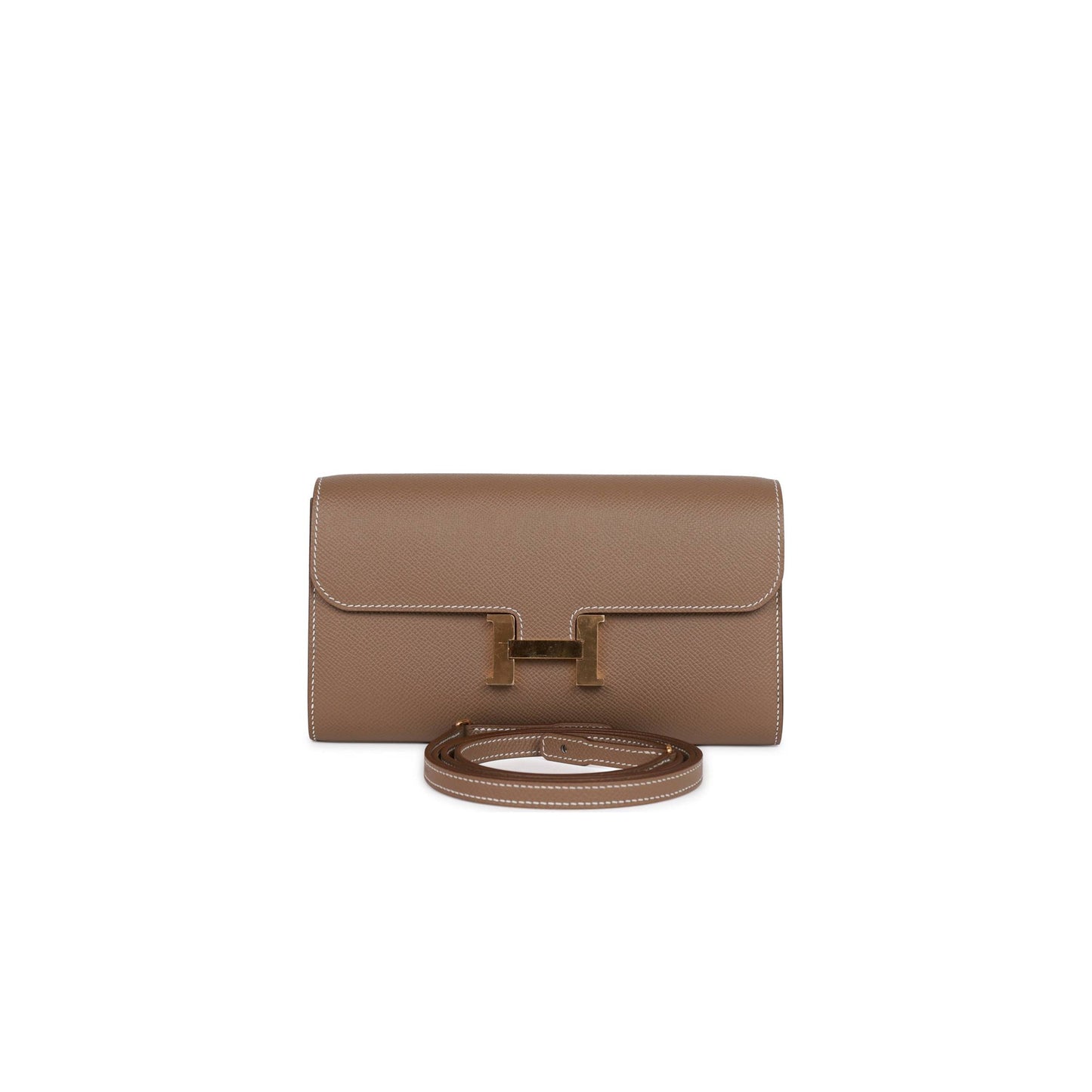 H**mes constance wallet to go etoupe epsom gold hardware (22*11cm)