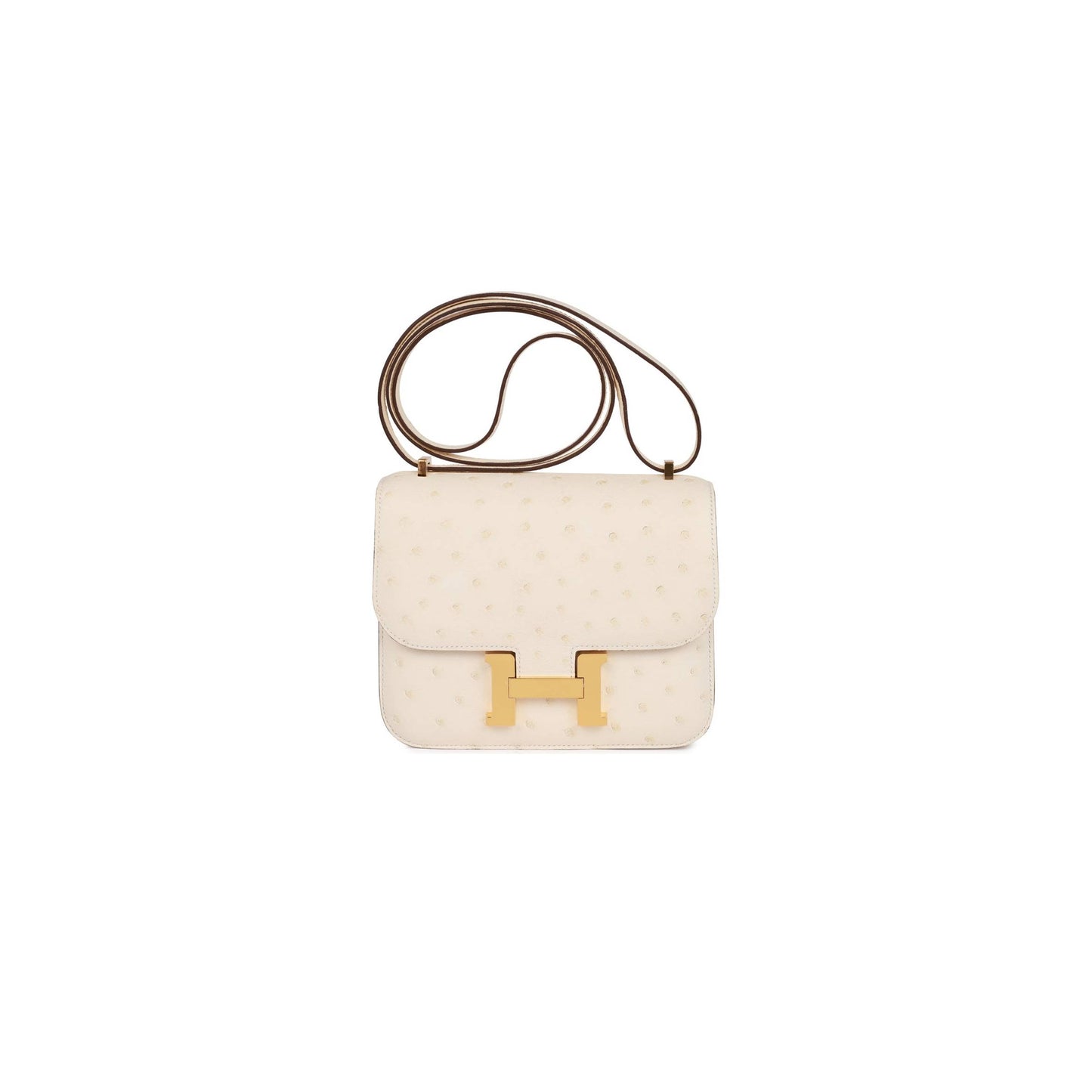 H**mes constance 18 nata ostrich gold hardware 39861962506334 (18cm)