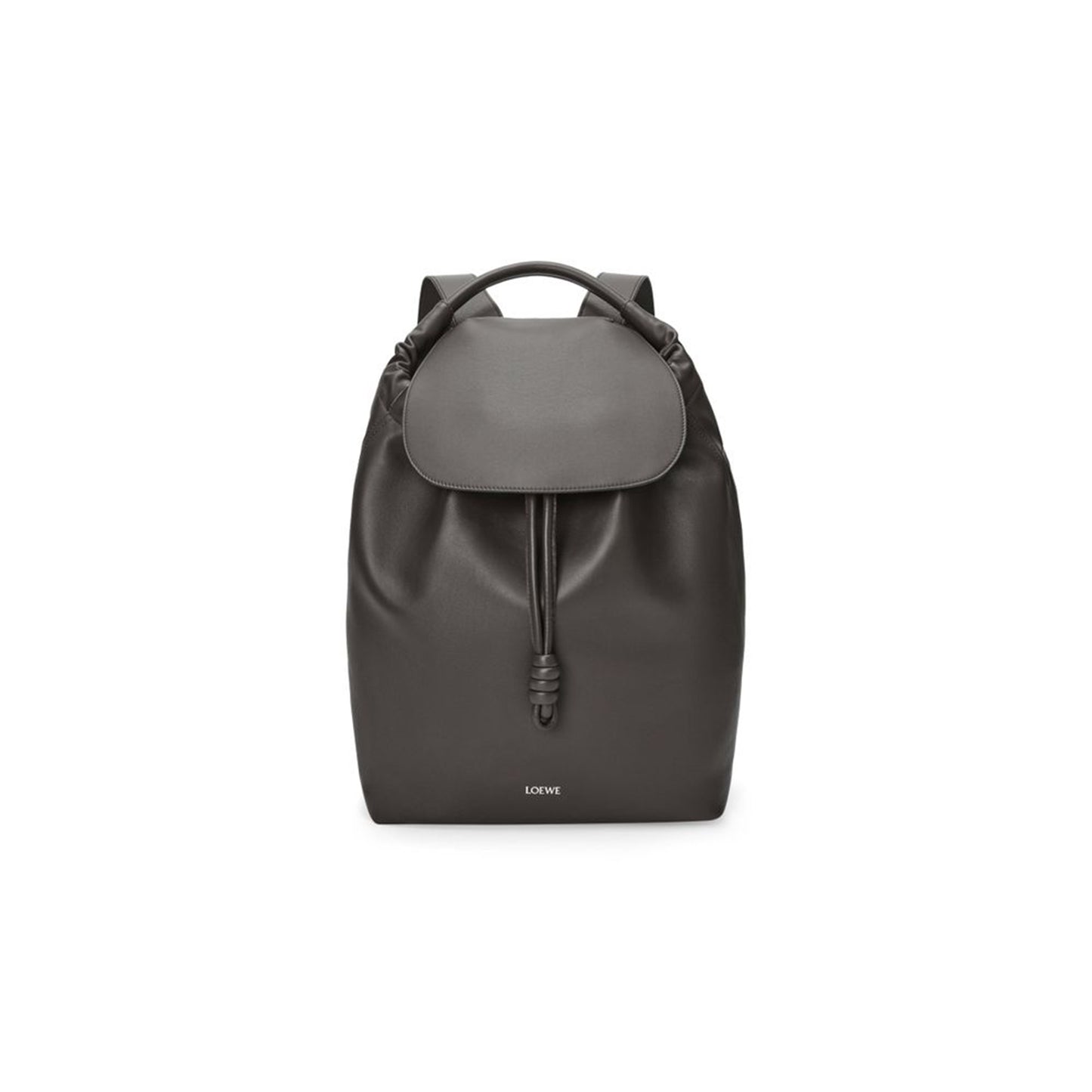 L0ew* grey leather flamenco backpack b411flkx01 (40*36*16cm)