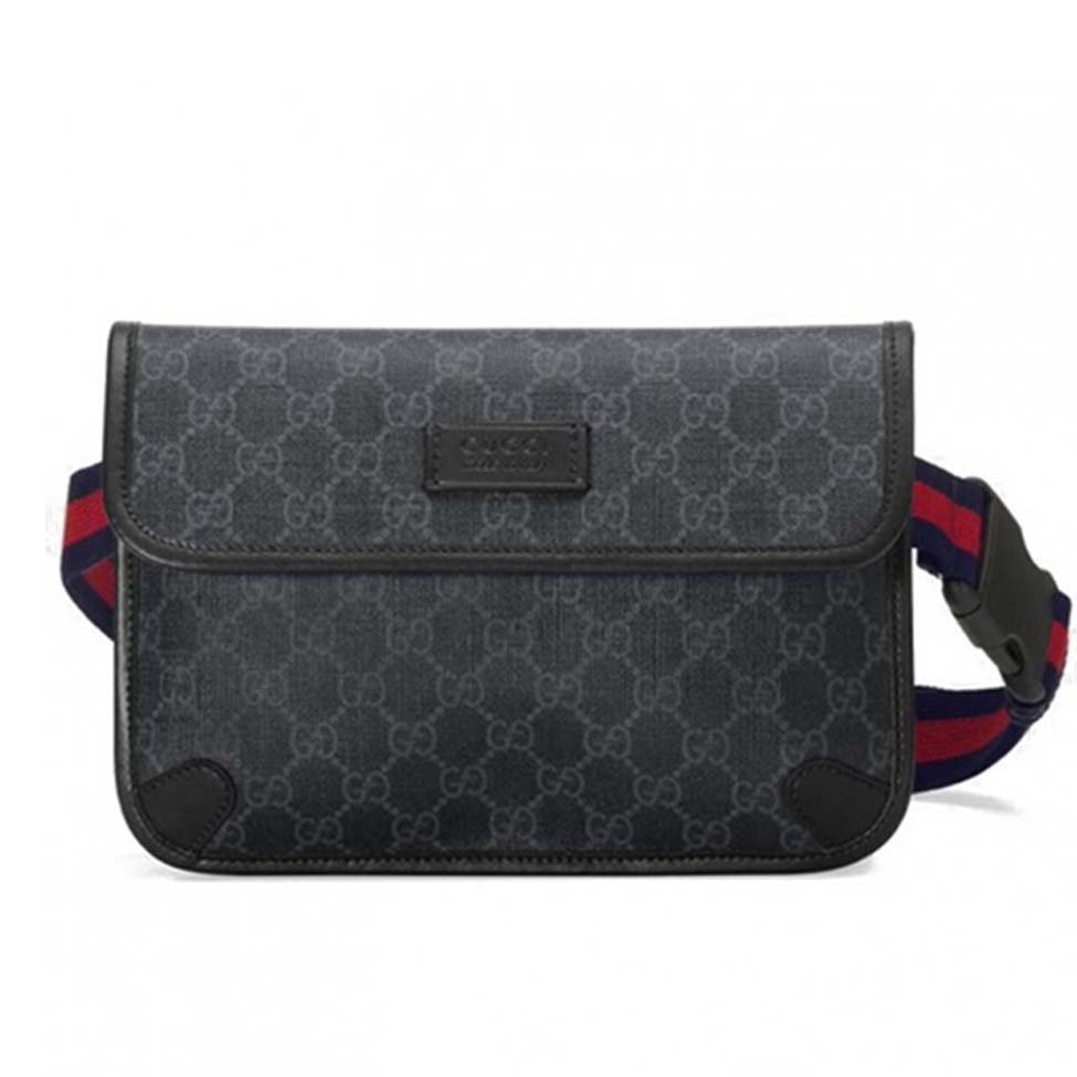 G*u*i gg black belt bag 598113 (24*17*3.5cm)