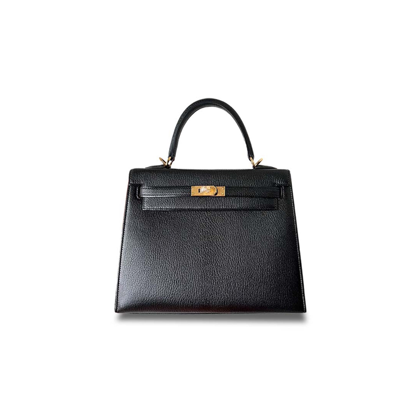 h**mes kelly 25 chevre noir G01den hardware (25*17*7cm)