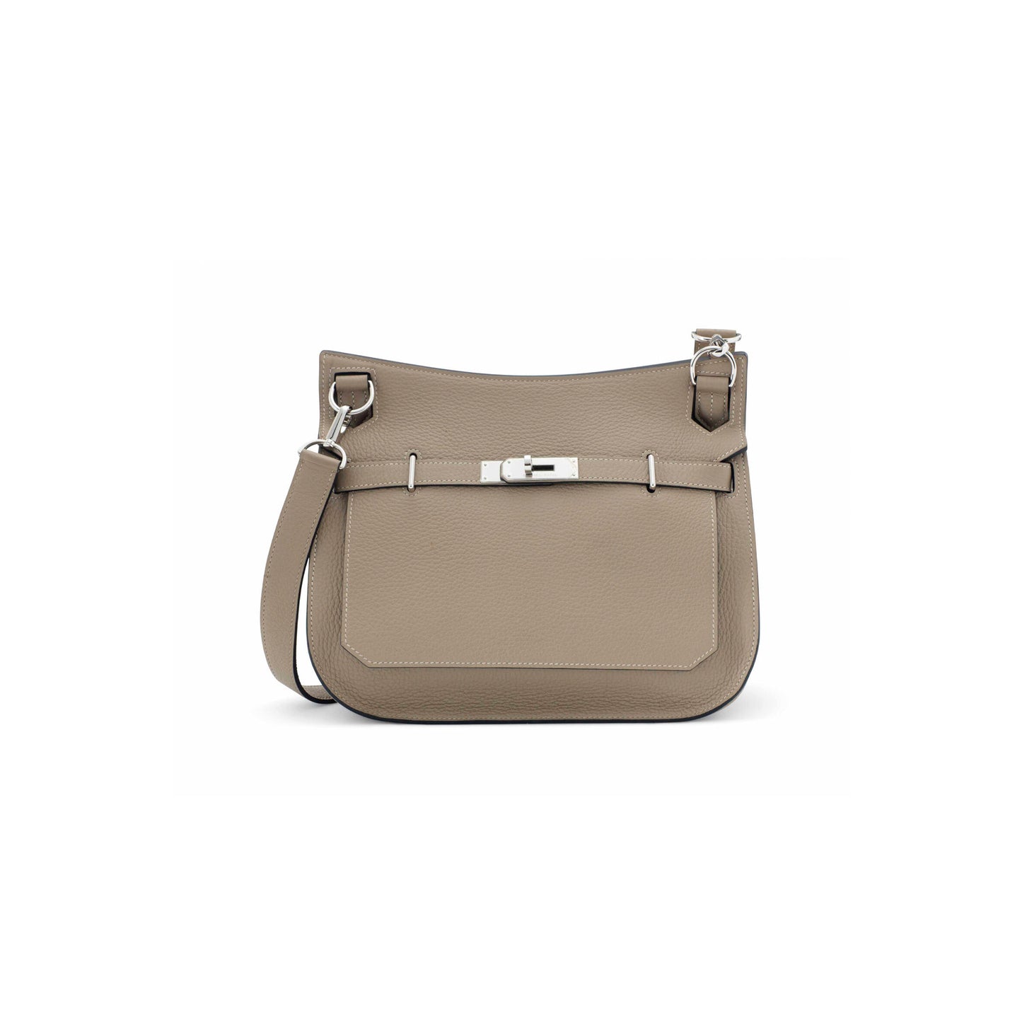 H**mes master a gris tourterelle clÉmence leather jypsiÈre 28 with palladium hardware (28*22*12cm)