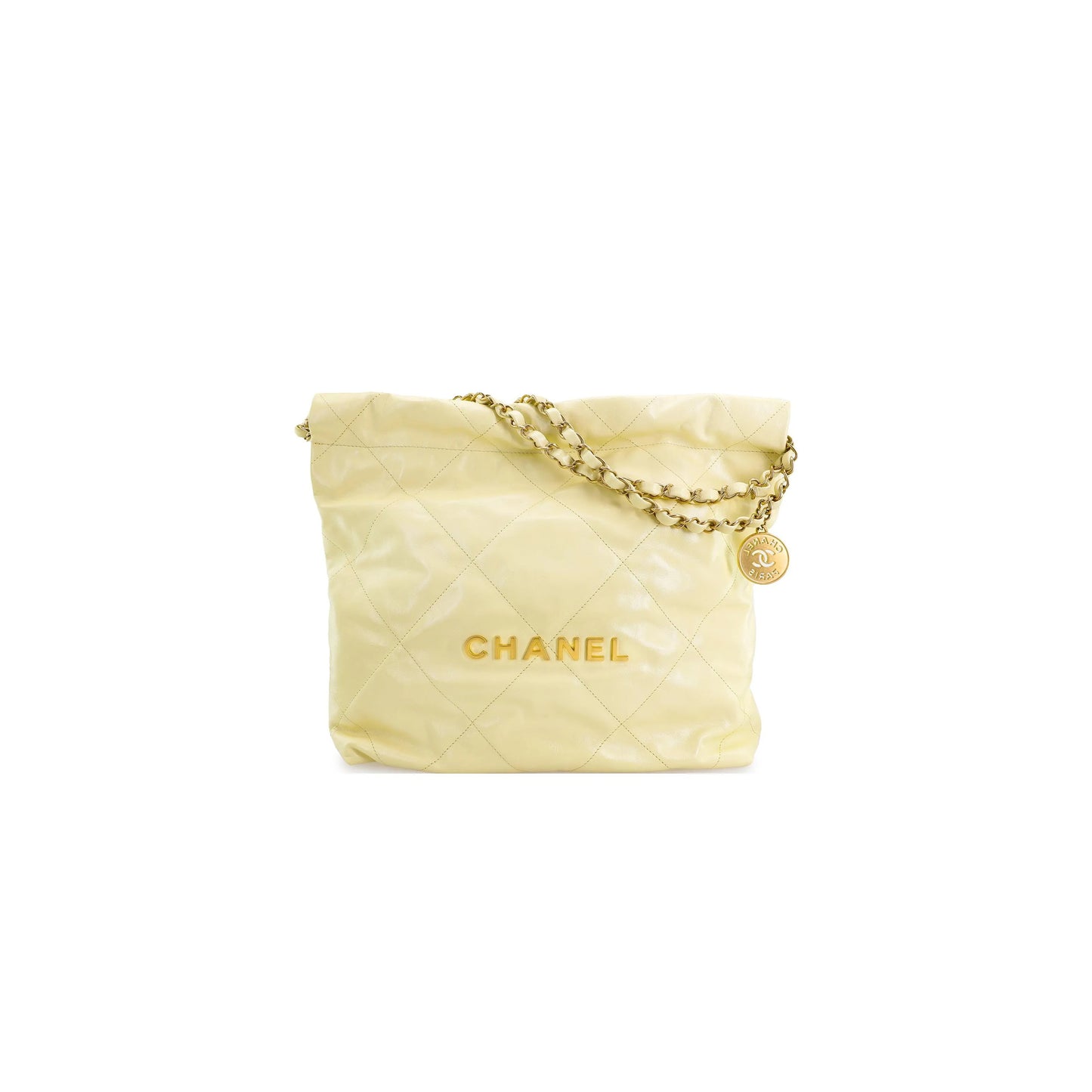 Ch*el 22 bag yellow calfskin gold hardware as3260 (39*35*7cm)