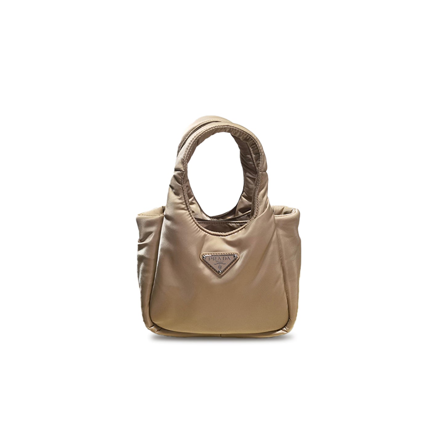 Pra*a padded soft nappa leather bag color 1ba359 (18*16*10cm)