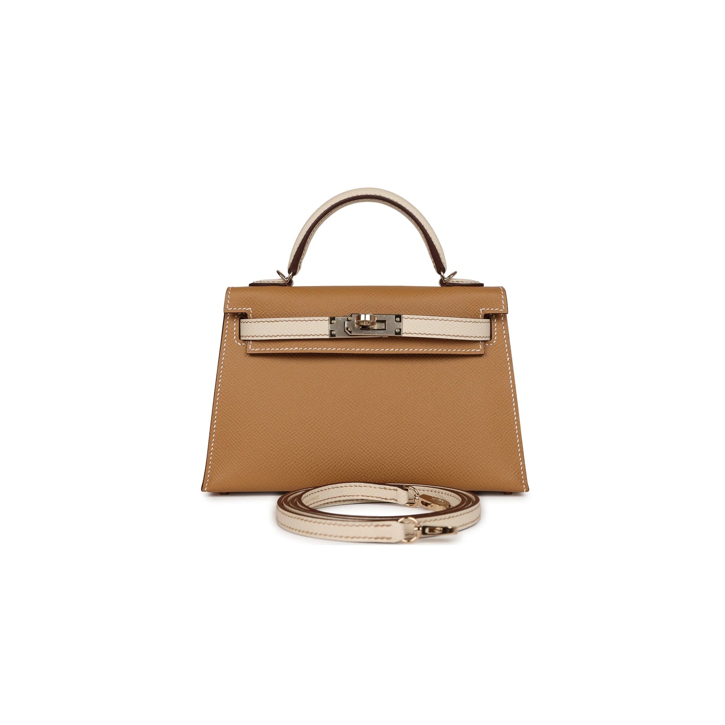 H**mes master mini kelly ii epsom biscuit and craie epsom permabrass (19*12*5.5cm)
