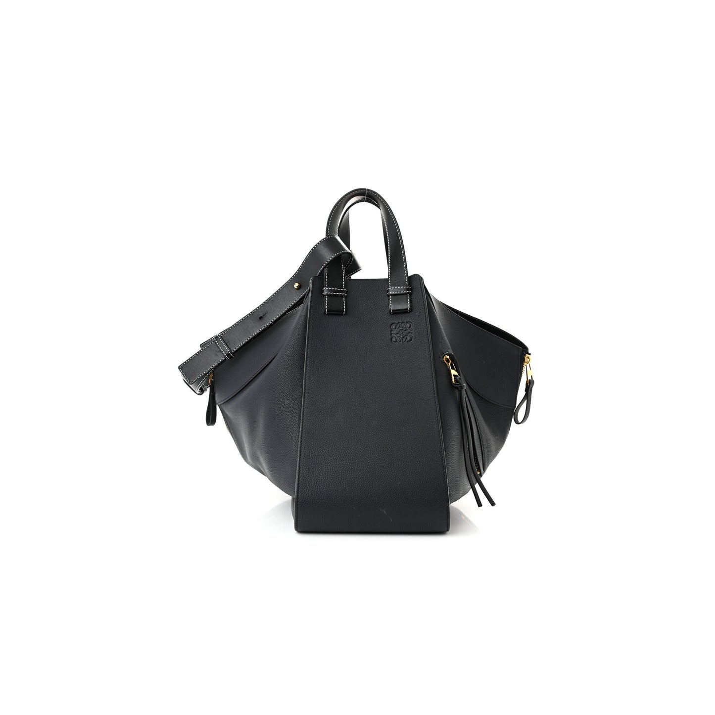 l*ew* calfskin medium hammock shoulder bag black (33*31*17cm)