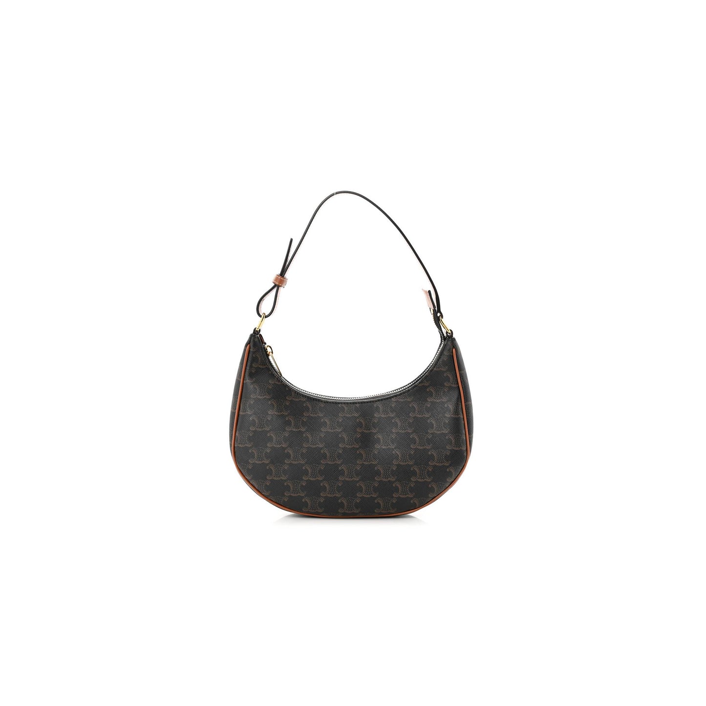 Ce**e triomphe canvas calfskin ava shoulder bag tan (25*18*8cm)