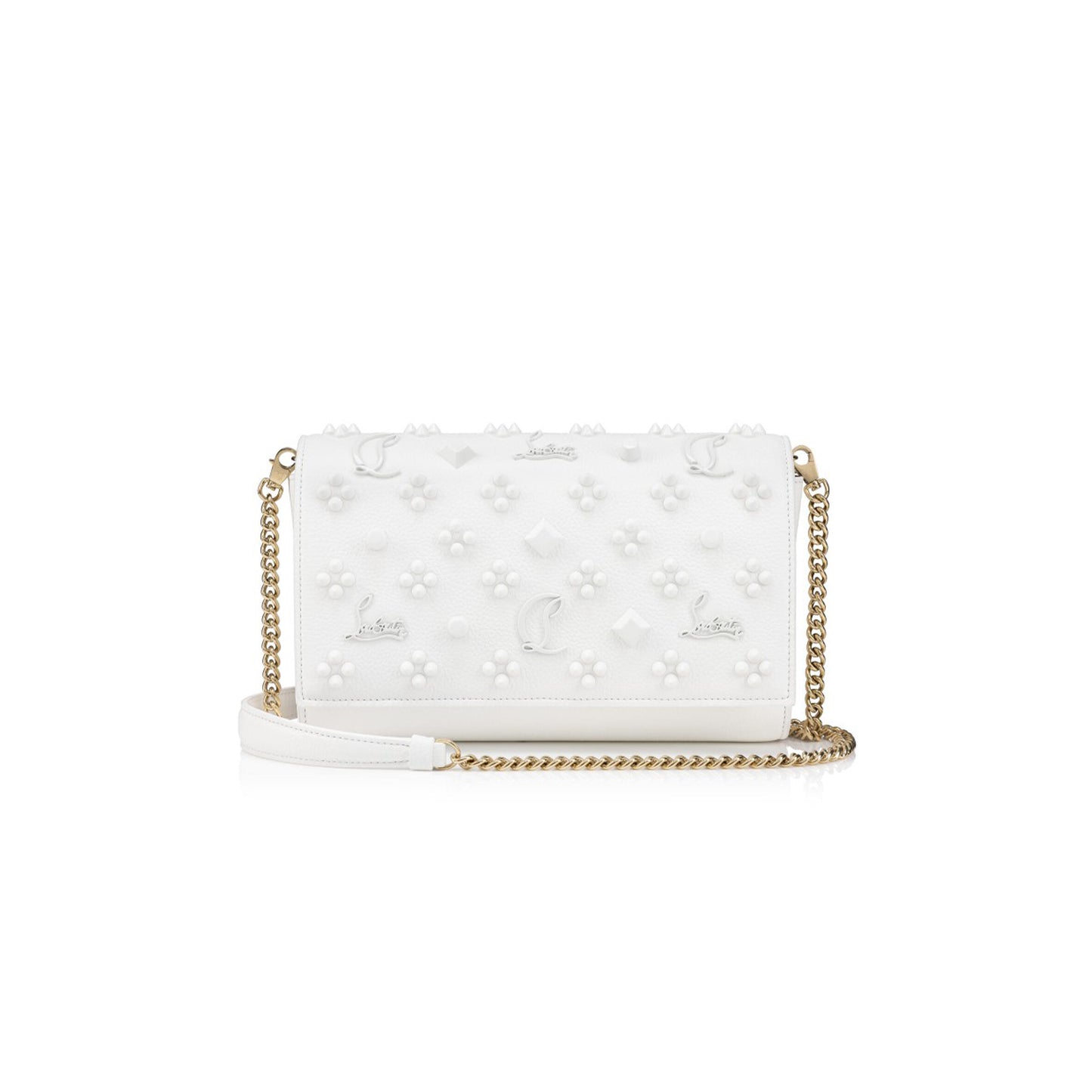 Chr1st1an louboutin paloma clutch grained calf leather and spikes 1175018w240 (23*14.5*5cm)