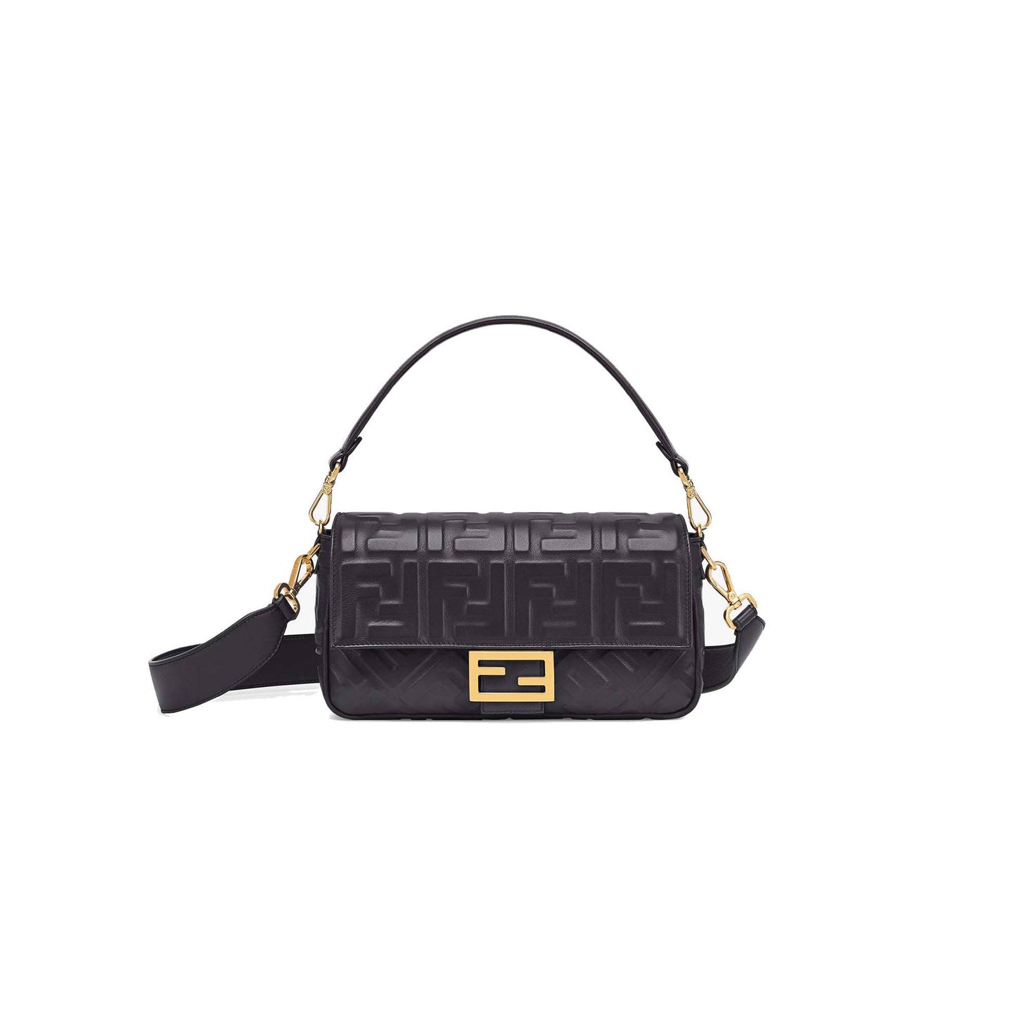 F**di baguette - black leather bag 8br600a72vf15zw (27*15*6cm)