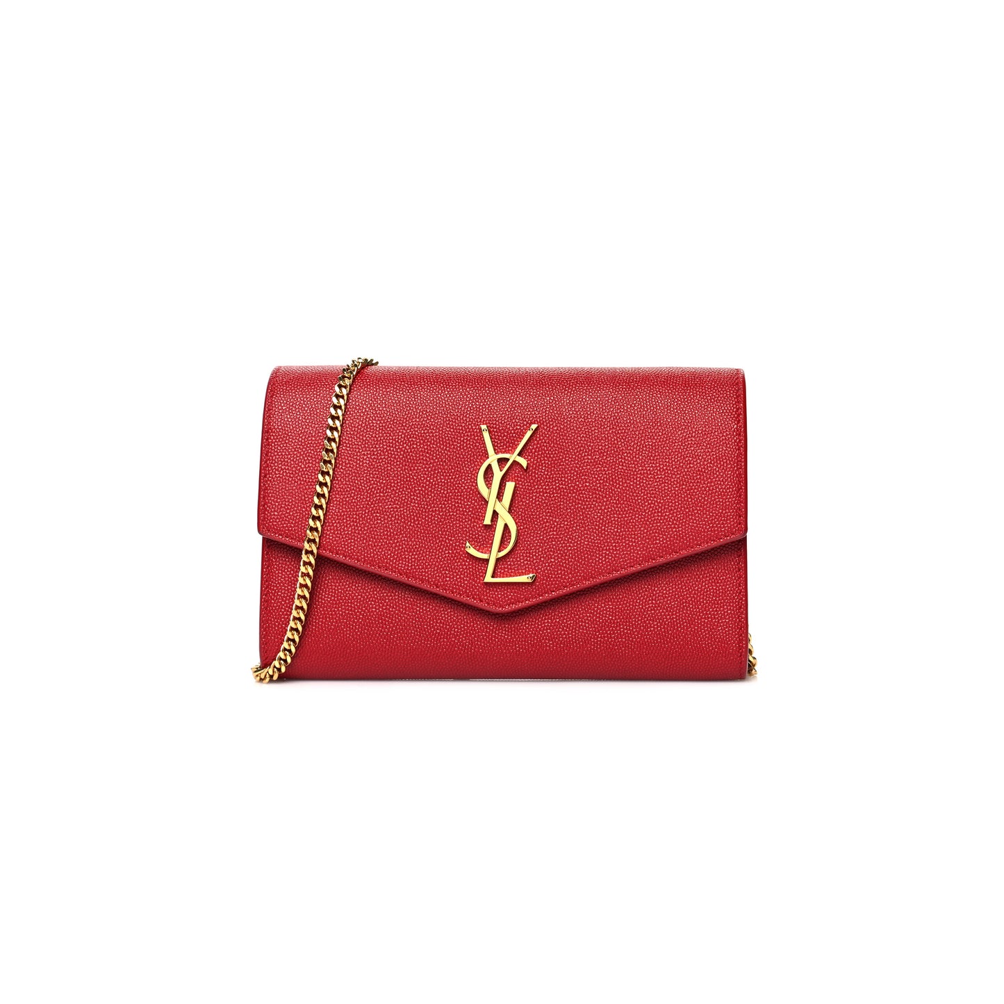 Y*L uptown chain wallet in grain de poudre embossed leather 607788110108 (19*12*3cm)