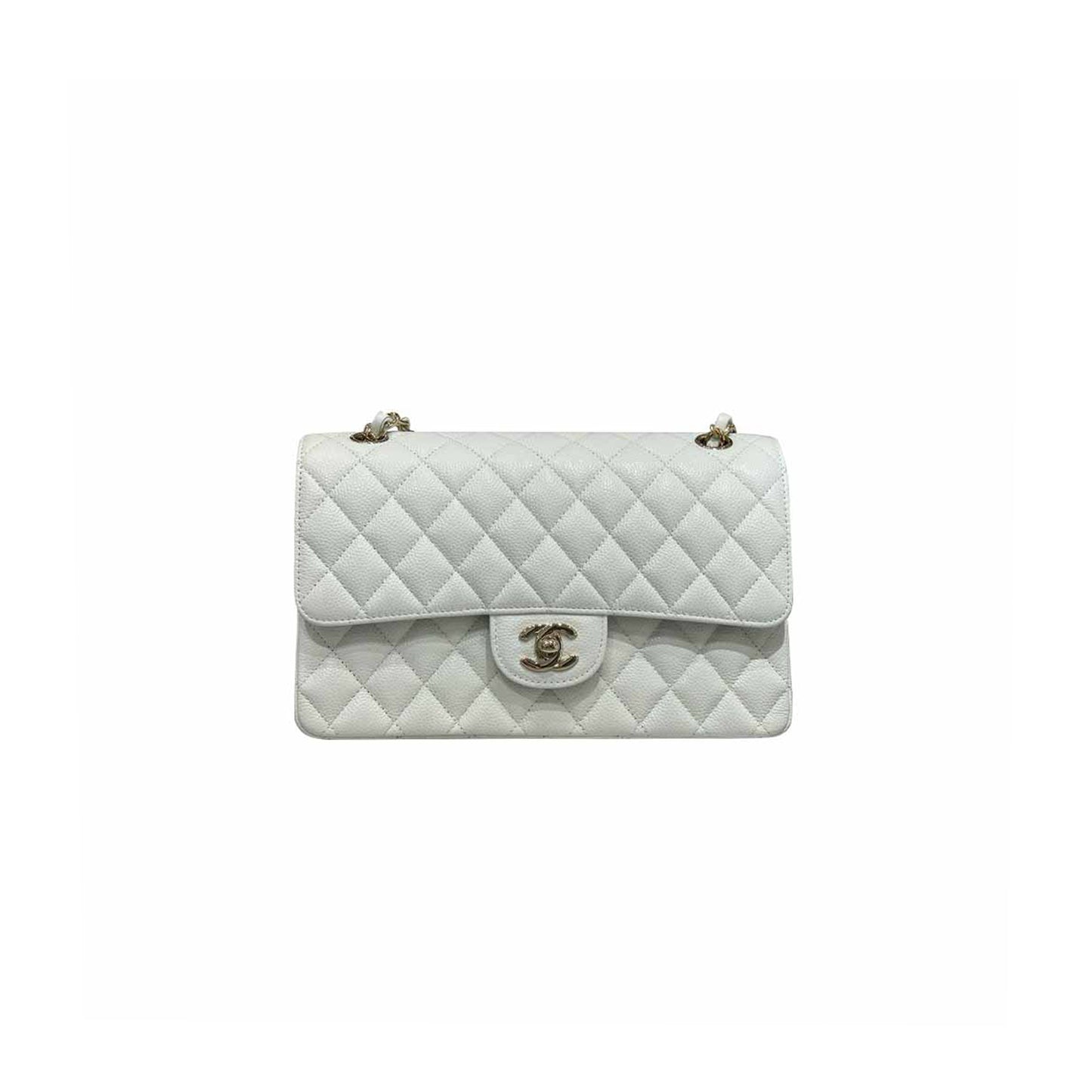 Ch*el medium classic flap light gold buckle (25.5*15.5*6.5cm)