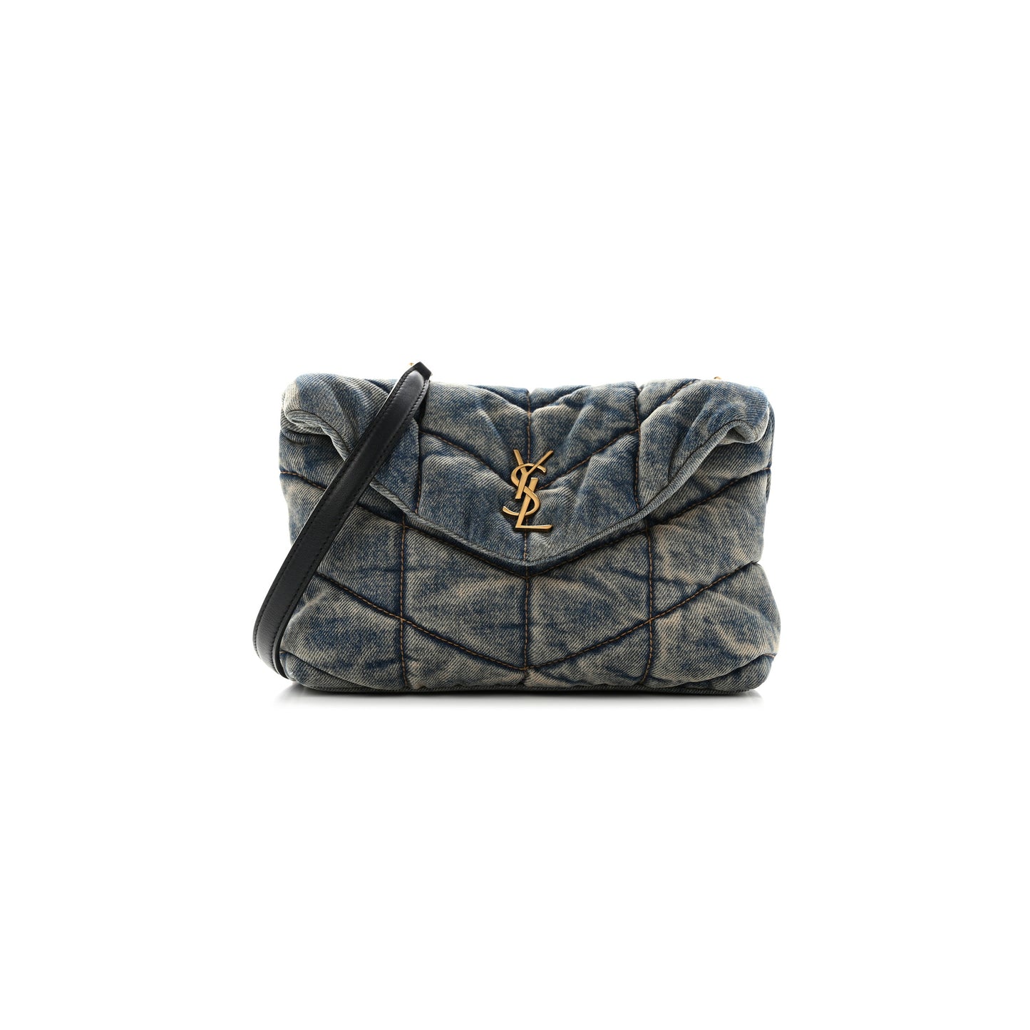 Y*L loulou puffer monogram chain satchel blue black 1525526 (23*15.8*5.8cm)