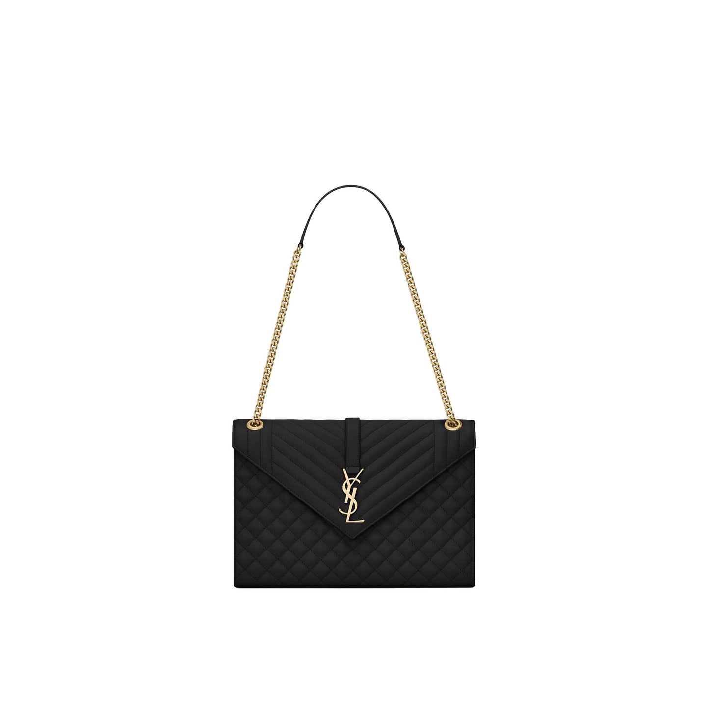 Y*L envelope large bag in mix matelassé grain de poudre embossed leather 600166bow911000 (31*22*7.5cm)