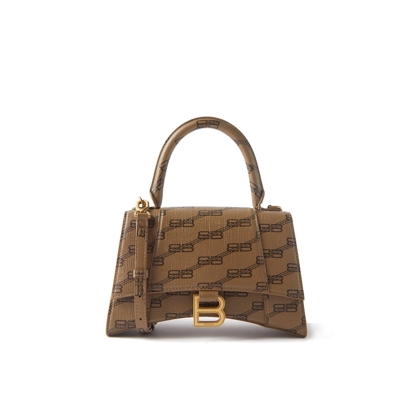 Ba*len*cia*ga beige hourglass s bb-print coated canvas bag matchesfashion us (22.5*15*10cm)