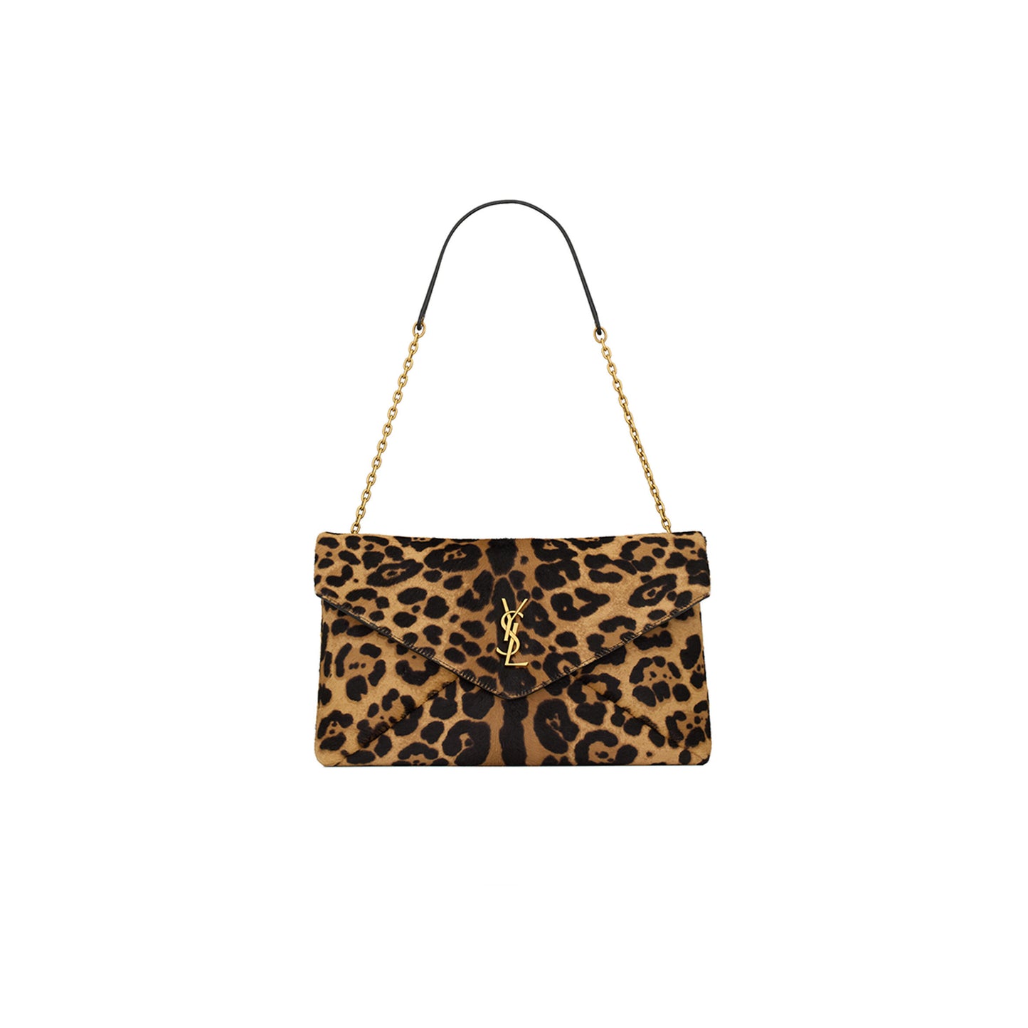 Y51 cassandre large pouch on chain in pony hair leather 853610aafqt2499 (29.5*18*5cm)