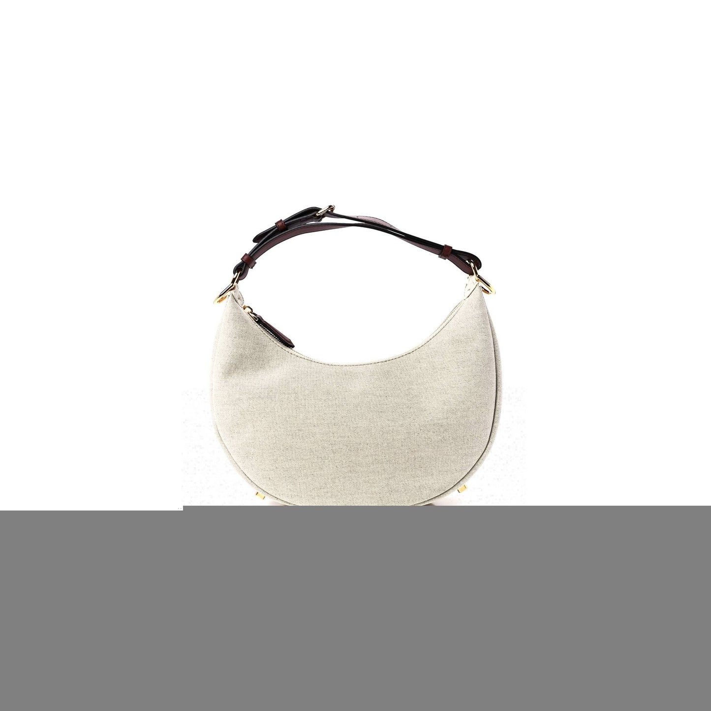 F**di canvas vitello grace small F**digraphy hobo bag grezzo ghianda (28*20*8cm)