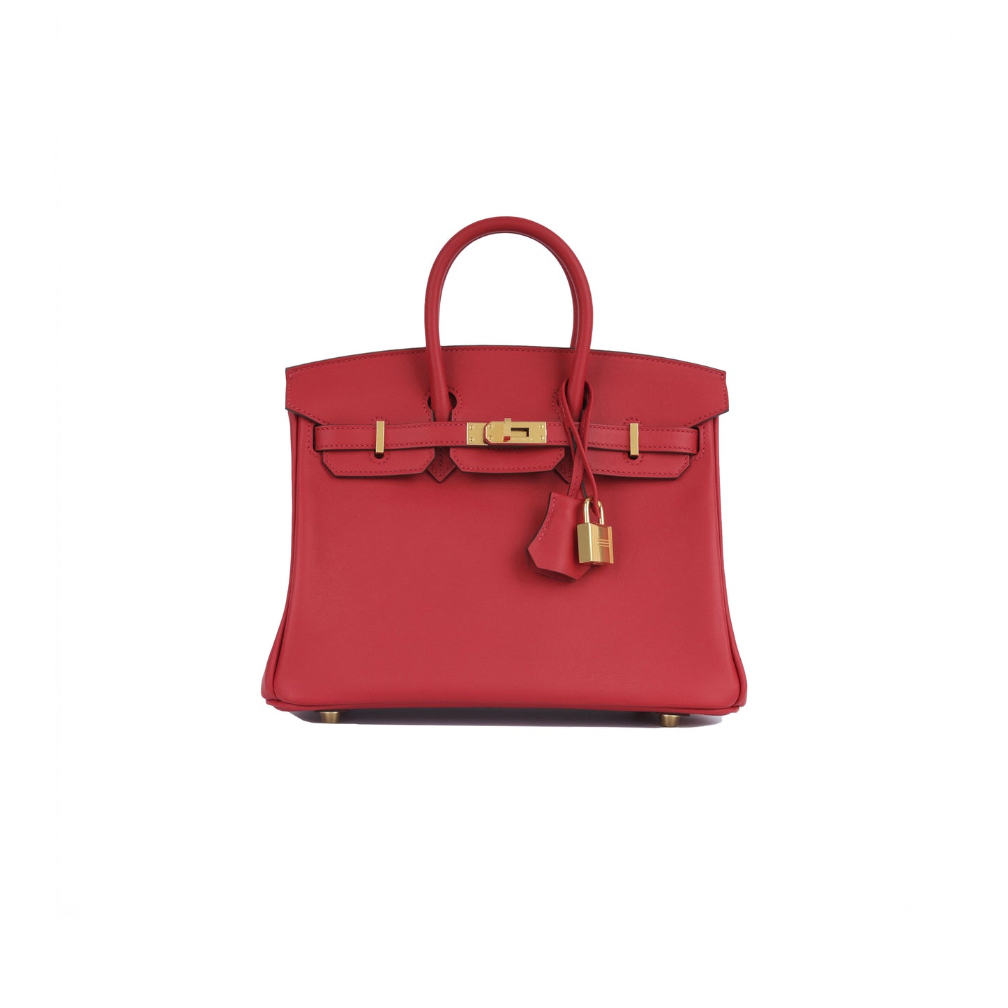 H**mes birkin 25 swift leather flag red gold buckle h049362ck12 (25*20*13cm)