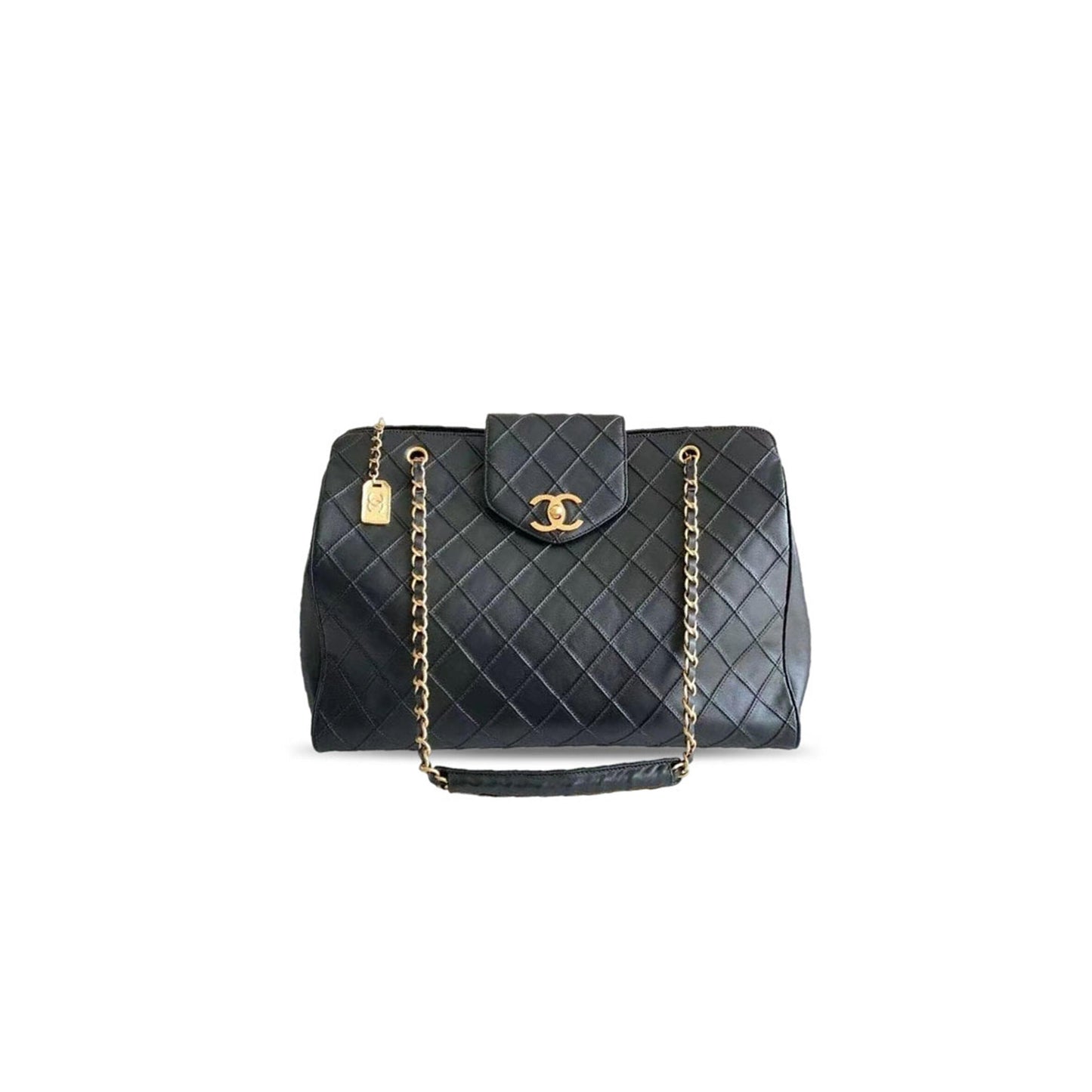 Ch**el black and gold buckle airport bag (43*36.5*15cm)