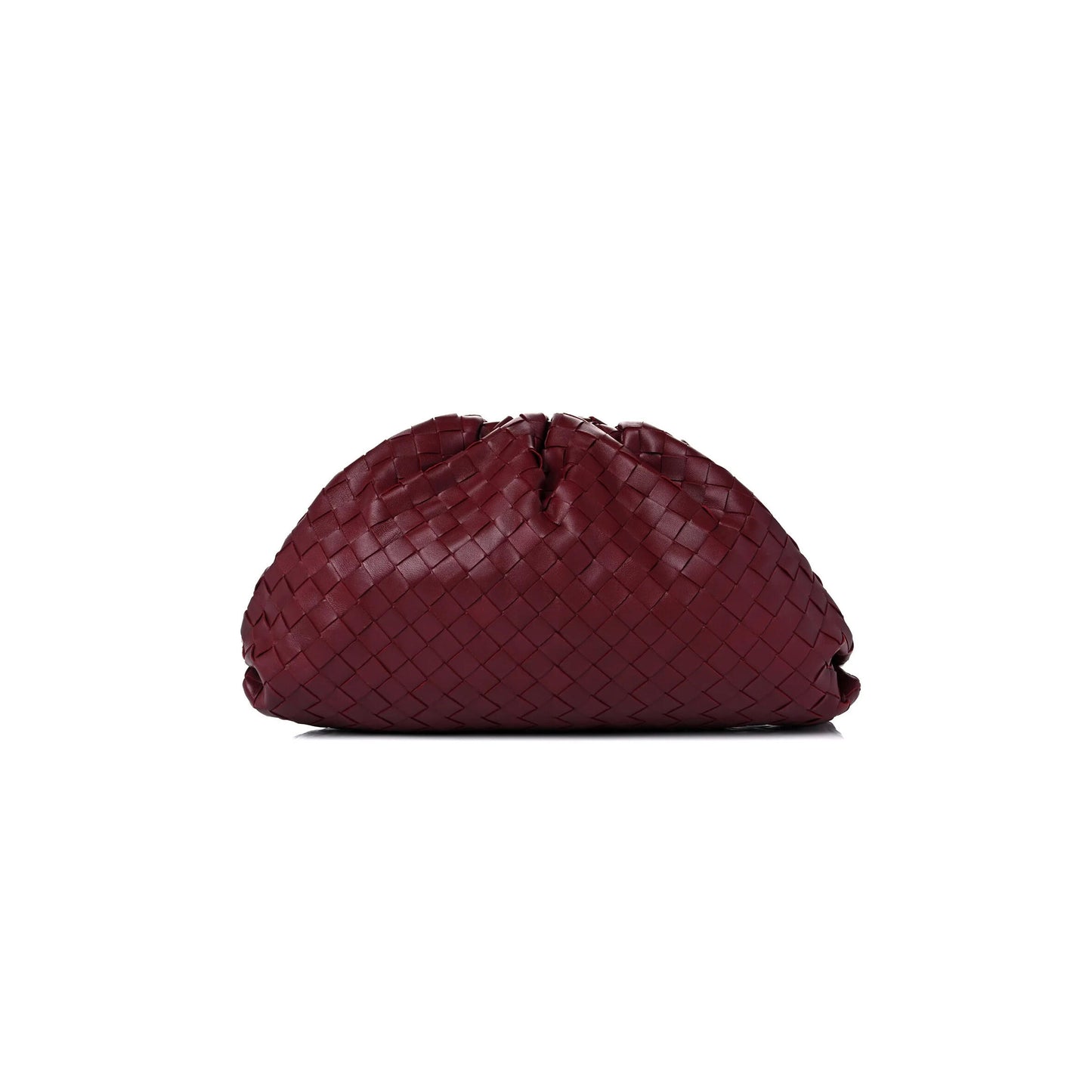 b0tt*ga Ven*ta nappa maxi intrecciato the pouch oversized clutch bordeaux (39*21*13cm)