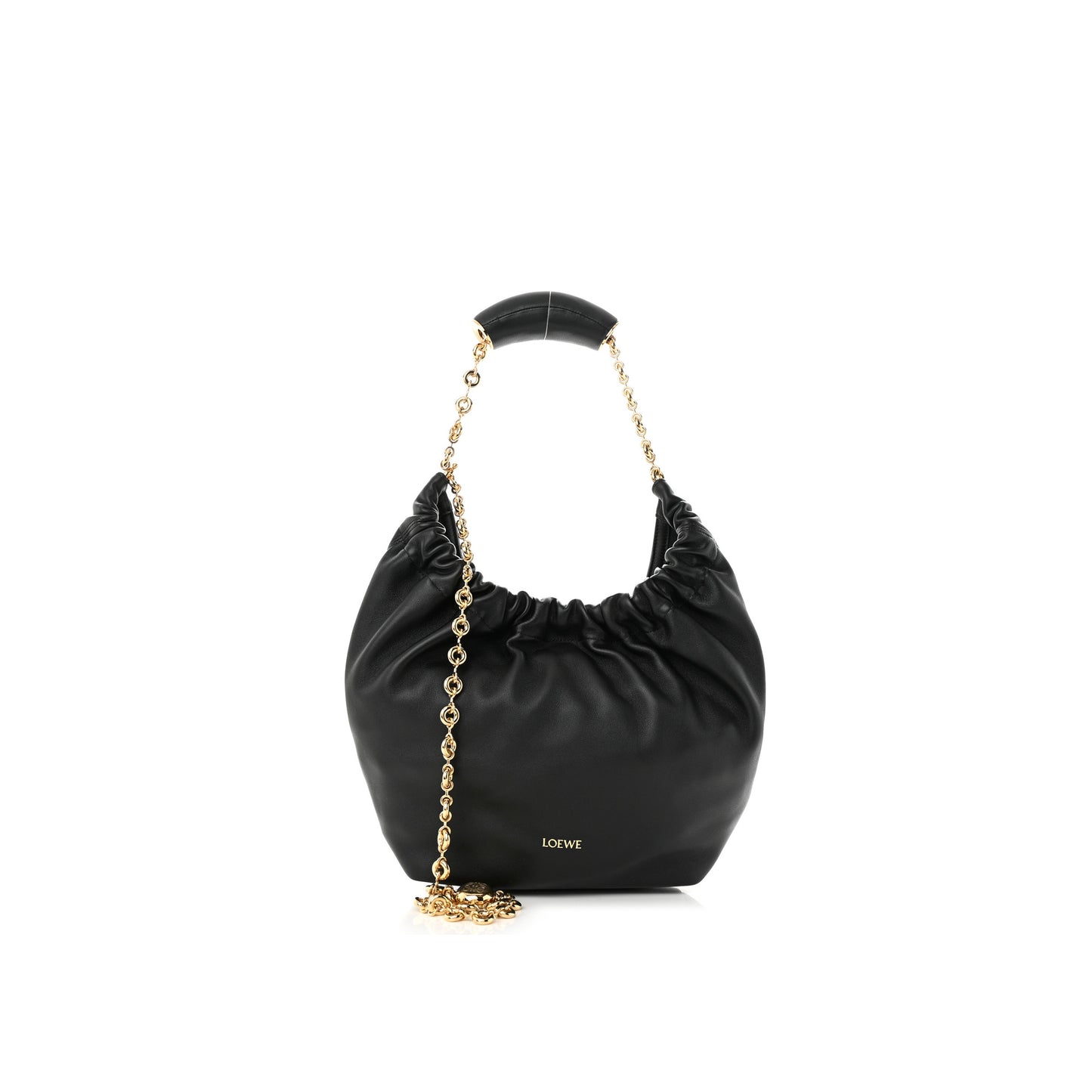 l*ew* nappa medium squeeze bag black (29*20*11cm)