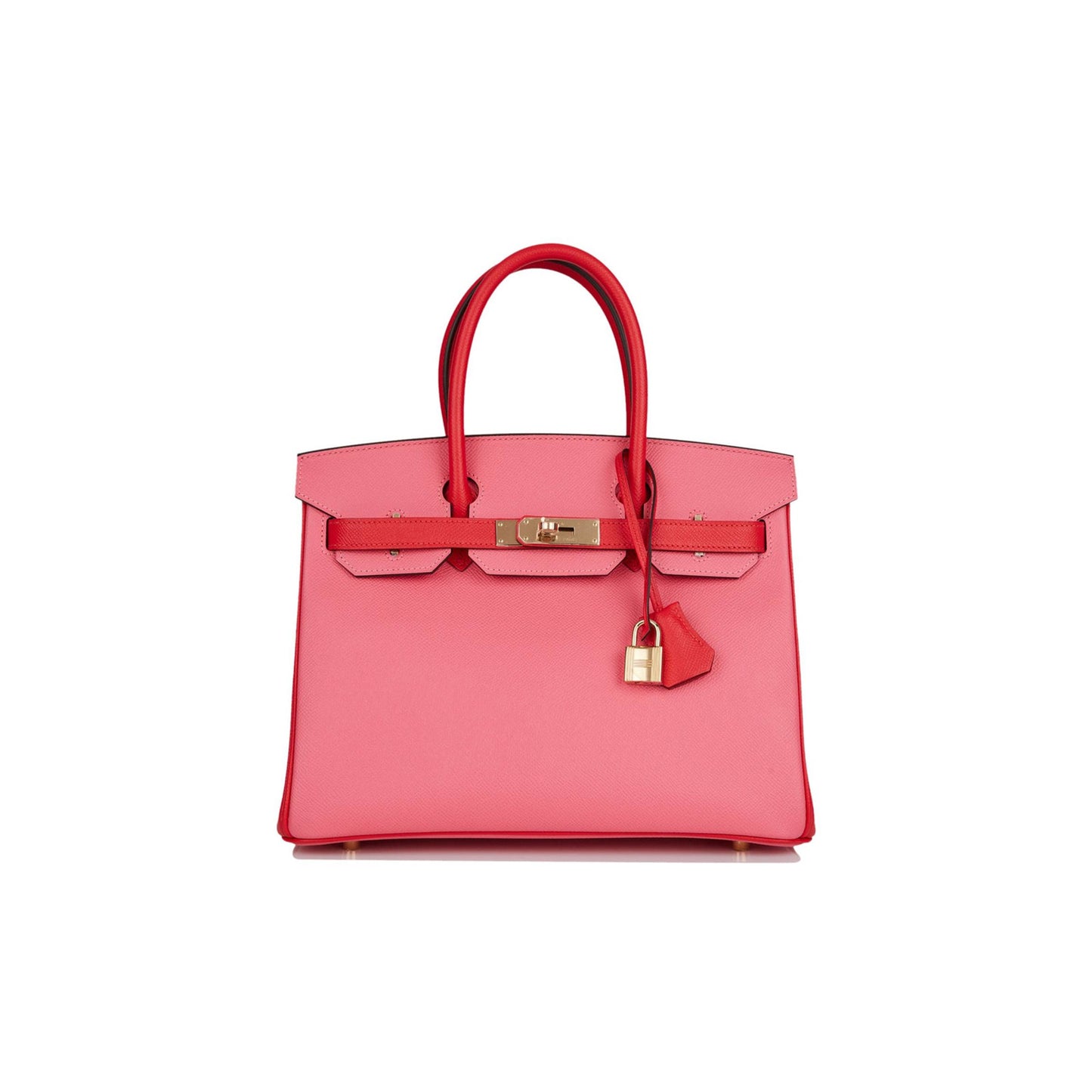 H**mes special order (hss) birkin 30 rose azalee and rouge de coeur epsom permabrass hardware( 30cm*22*16cm)