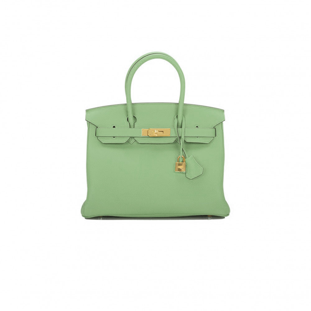H**mes master vert criquet togo birkin 30 gold hardware 265317 (30*22*16cm)