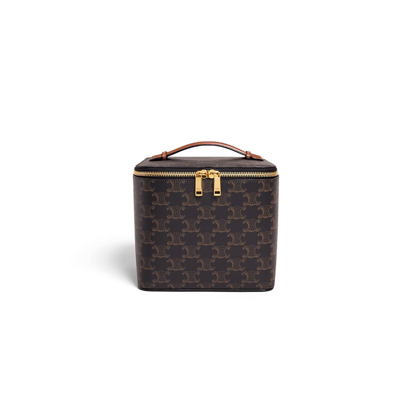 Ce1i*e square vanity case in triomphe canvas and calfskin 4m0942czj.04lu (18*14.5*15cm)