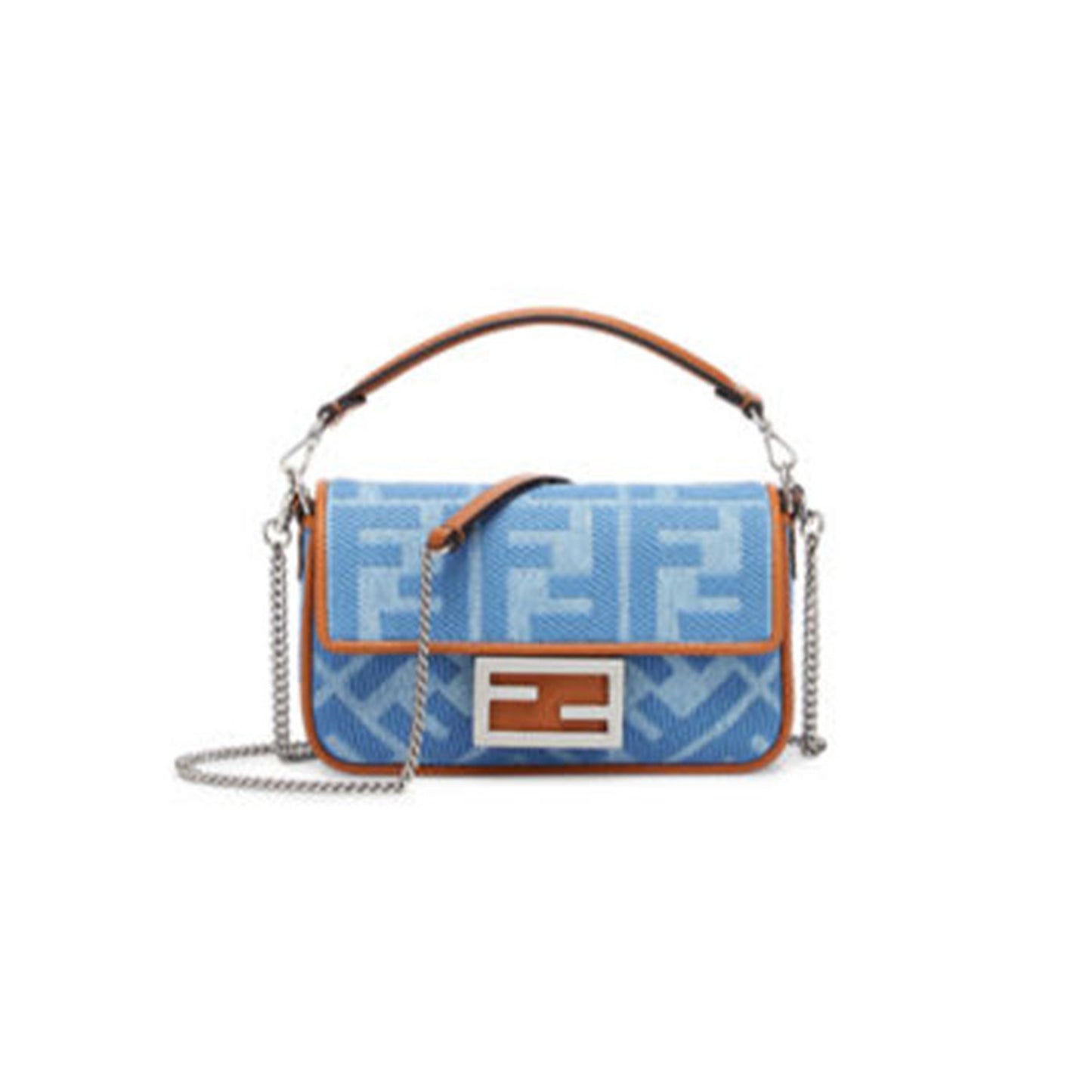 F**di baguette mini denim light blue bag 8bs017ap4nf1ln5 (19.5*11*5cm)
