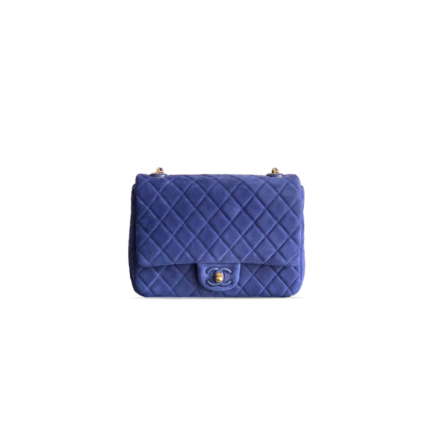 Ch**el flap bag suede calfskin, lambskin & gold-tone metal as5987 (26*18*7cm)