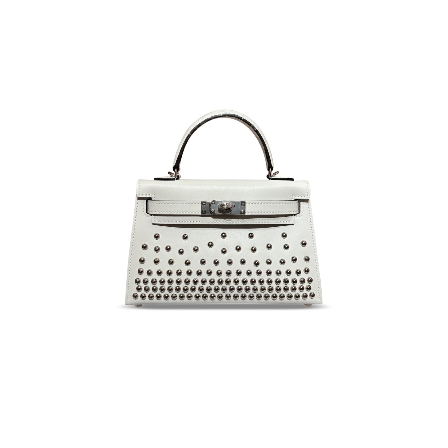 H**me5 mini kelly box studded palladium hardware (19*12*5.5cm)