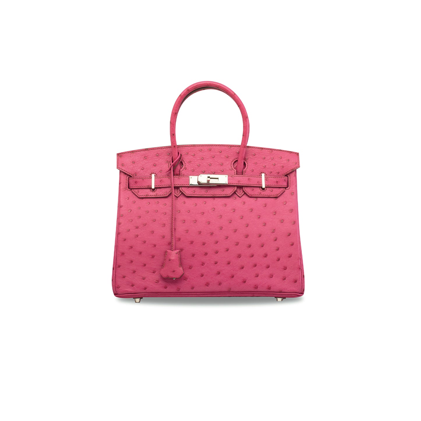 H**mes master birkin 25 ostrich leather rose red gold buckle h041944ck74 (25*20*13cm)
