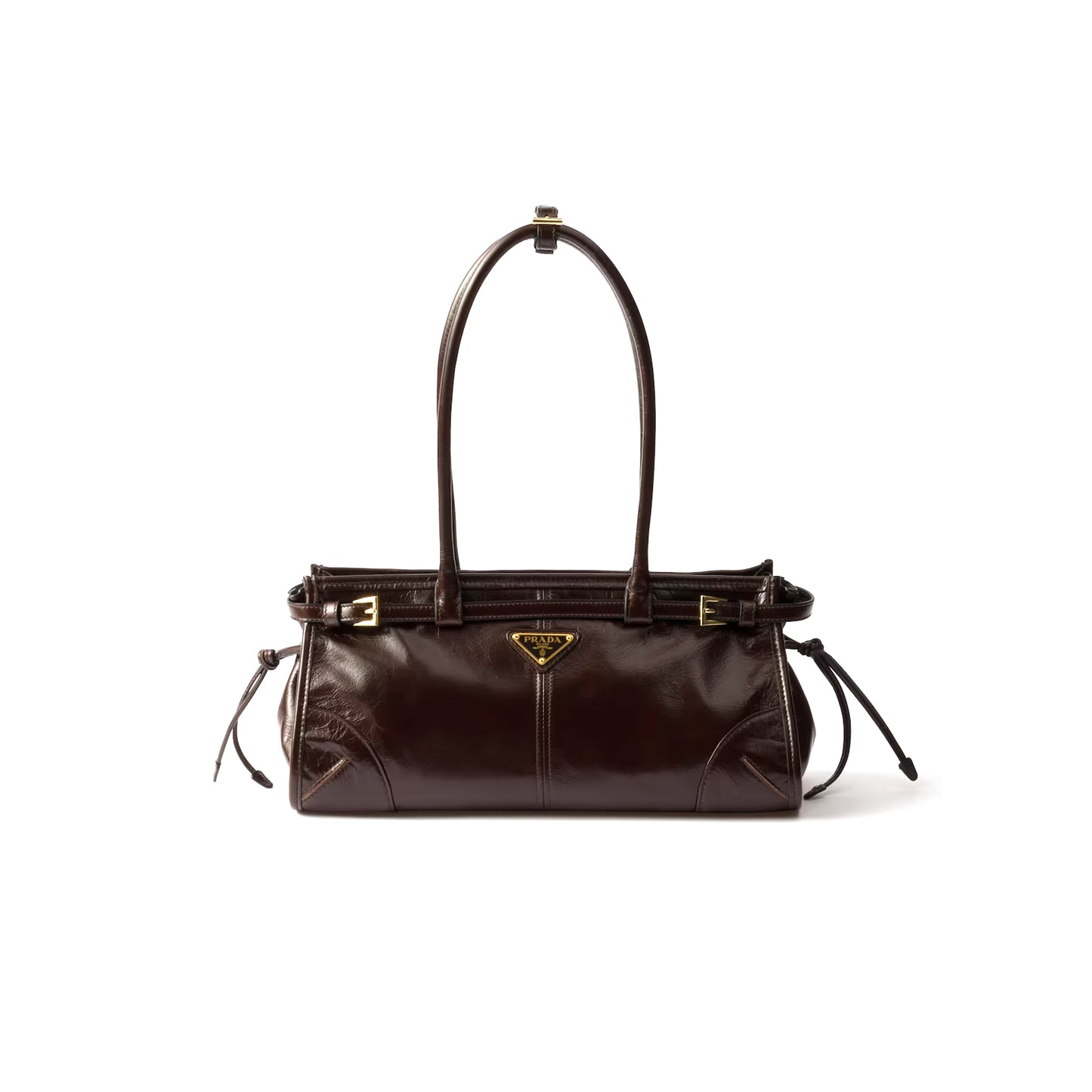 Pra*a bonnie medium leather handbag 1ba426 (32*15.5*12cm)