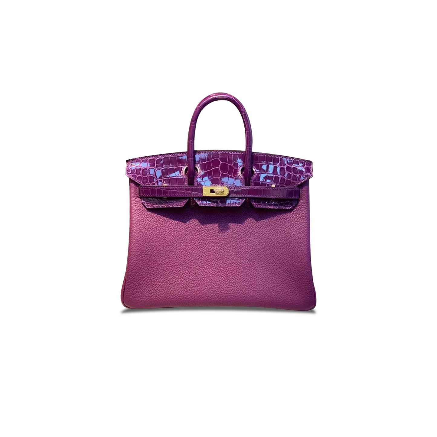 H**mes master birkin 25 crocodile and togo leather two-tone gold buckle h076216cka4 (25*20*13cm)