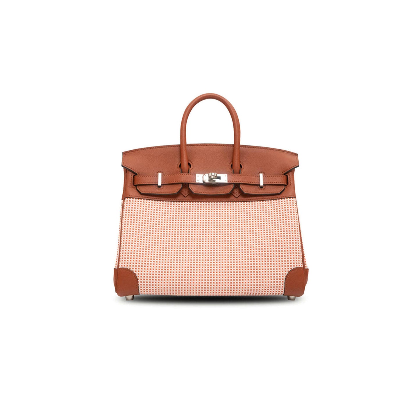 H**mes MASTER BIRKIN QUADRILLE 25 BRIQUE TOILE SWIFT (25*20*13cm)