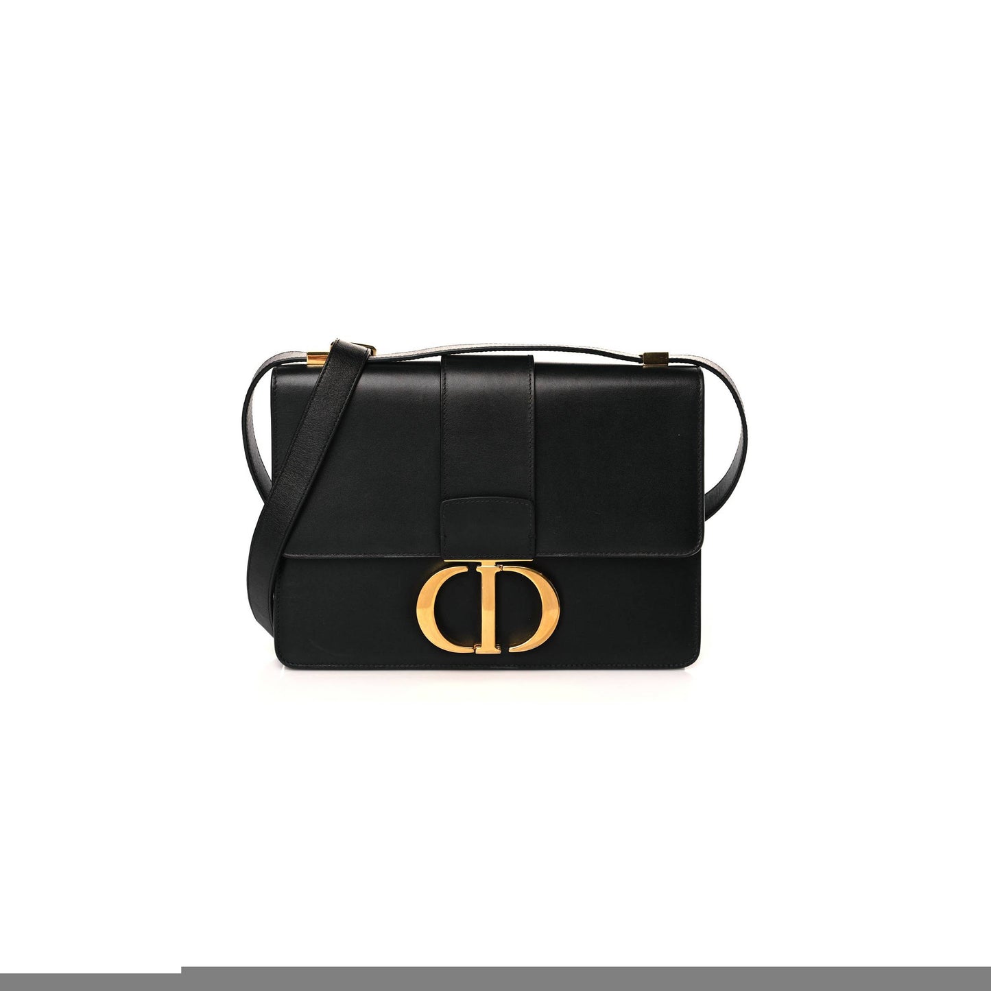 D*or smooth calfskin 30 montaigne flap bag black (23*18*4.4cm)
