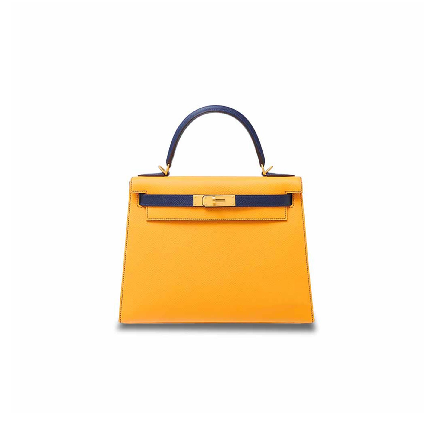 H**mes master kelly 28 epsom sun yellow light blue gold buckle (28*22*10cm)