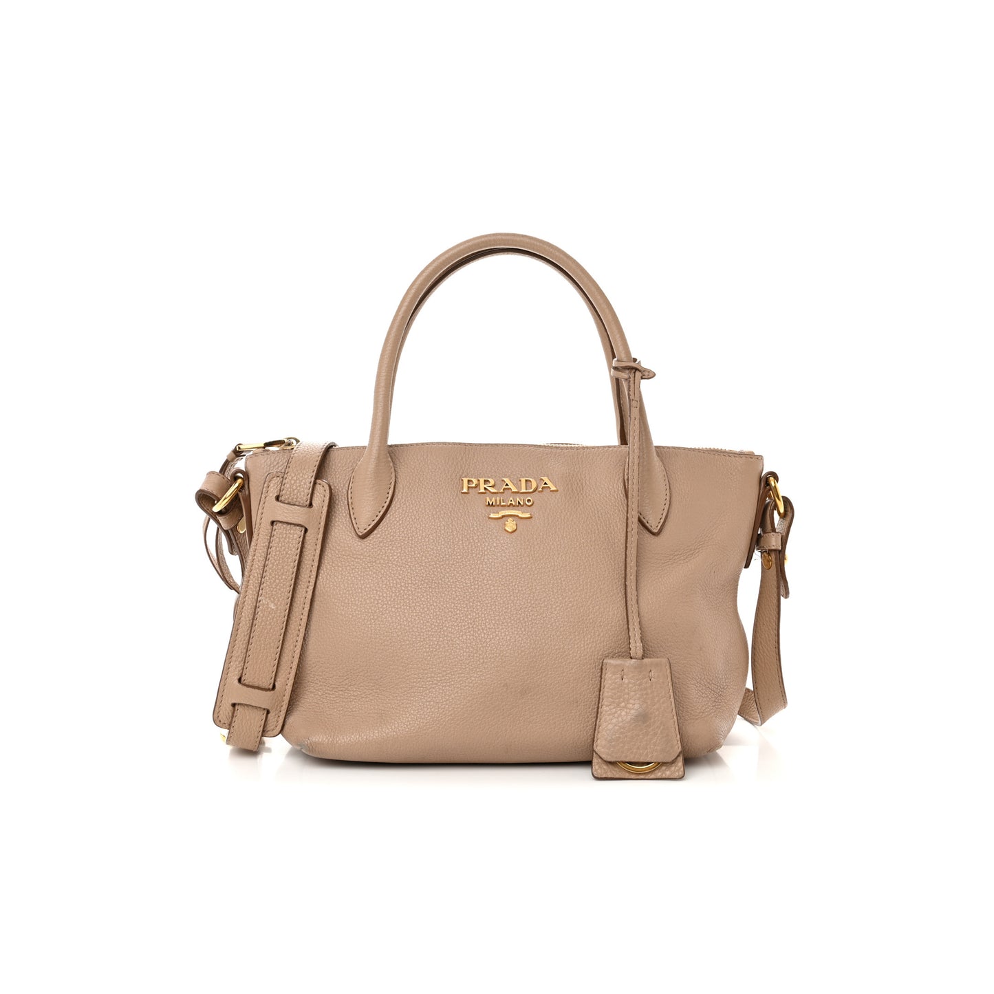 Pra*a vitello daino mini shopping tote cammeo (23*19*13cm)