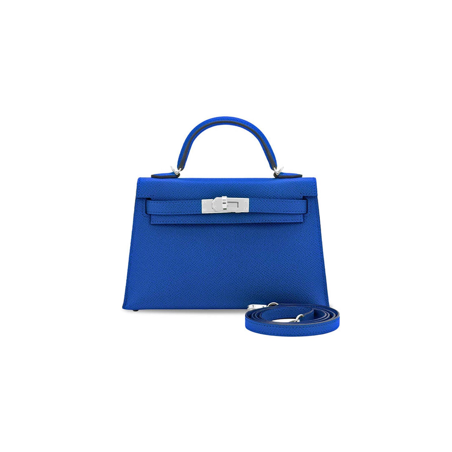 H**mes master mini kelly ii blue france epsom sellier bag (19*12*5.5cm)