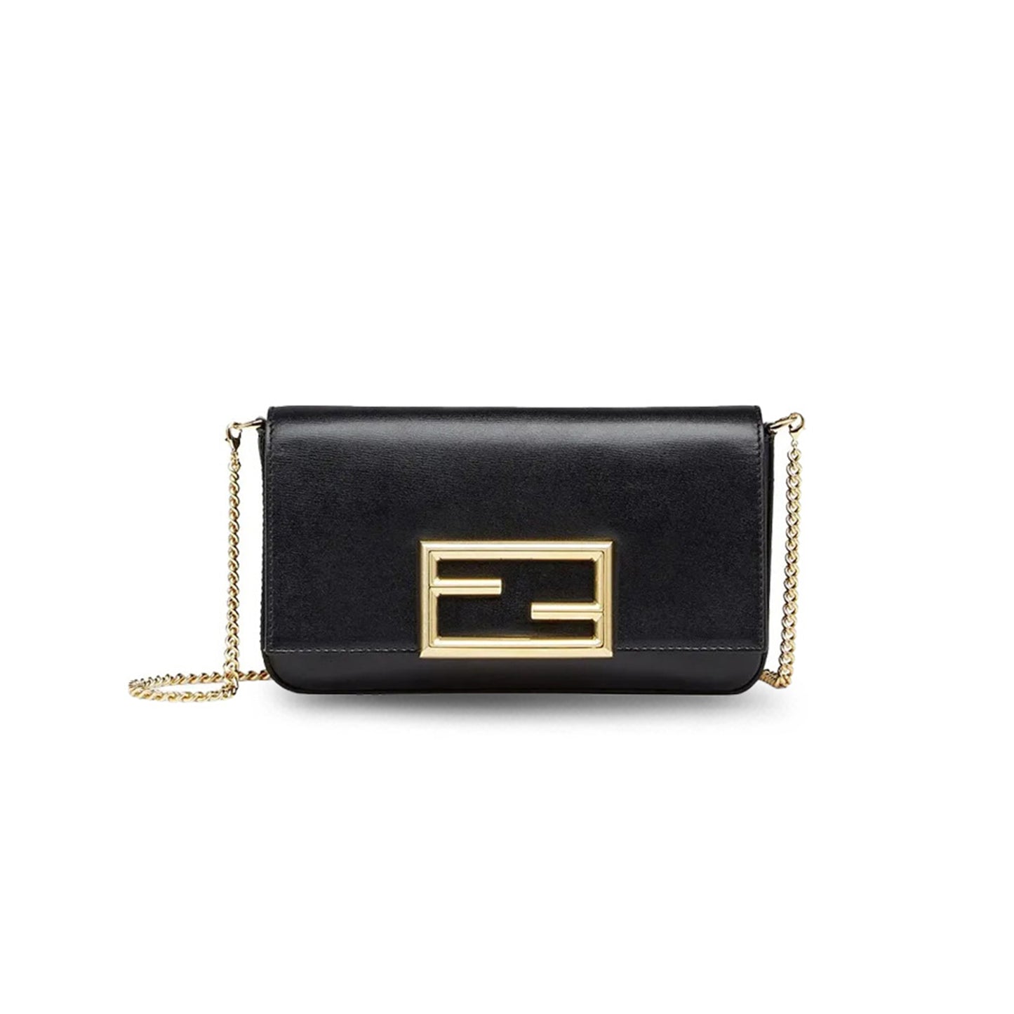 F**di vitello palmellato wallet on chain with pouches black 8bs032ahm0f0kur (22*12*4cm)