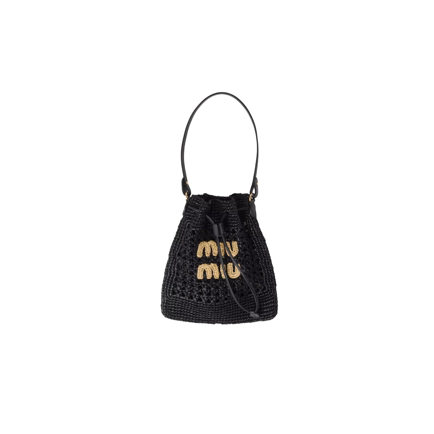 M1v M1v bucket bag in raffia-effect yarn 5nd016 (23*20cm)
