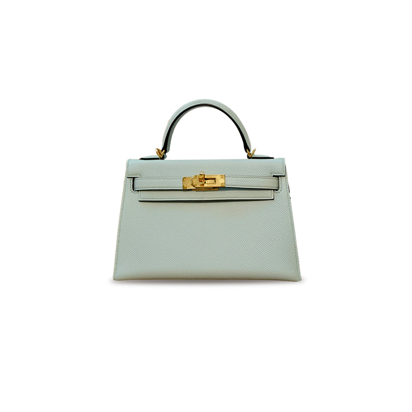 H**mes master mini kelly ii epsom breeze blue gold buckle (19*12*5.5cm)