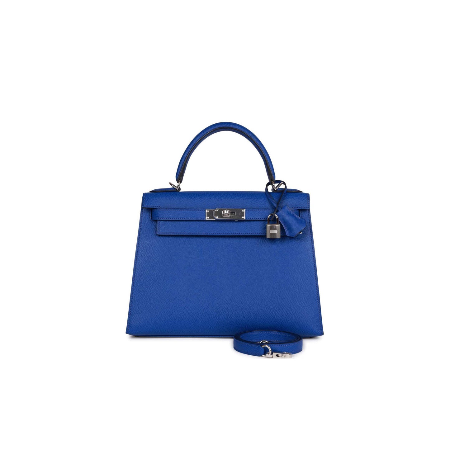 H**mes bleu royal epsom sellier kelly 28cm palladium hardware (28cm)