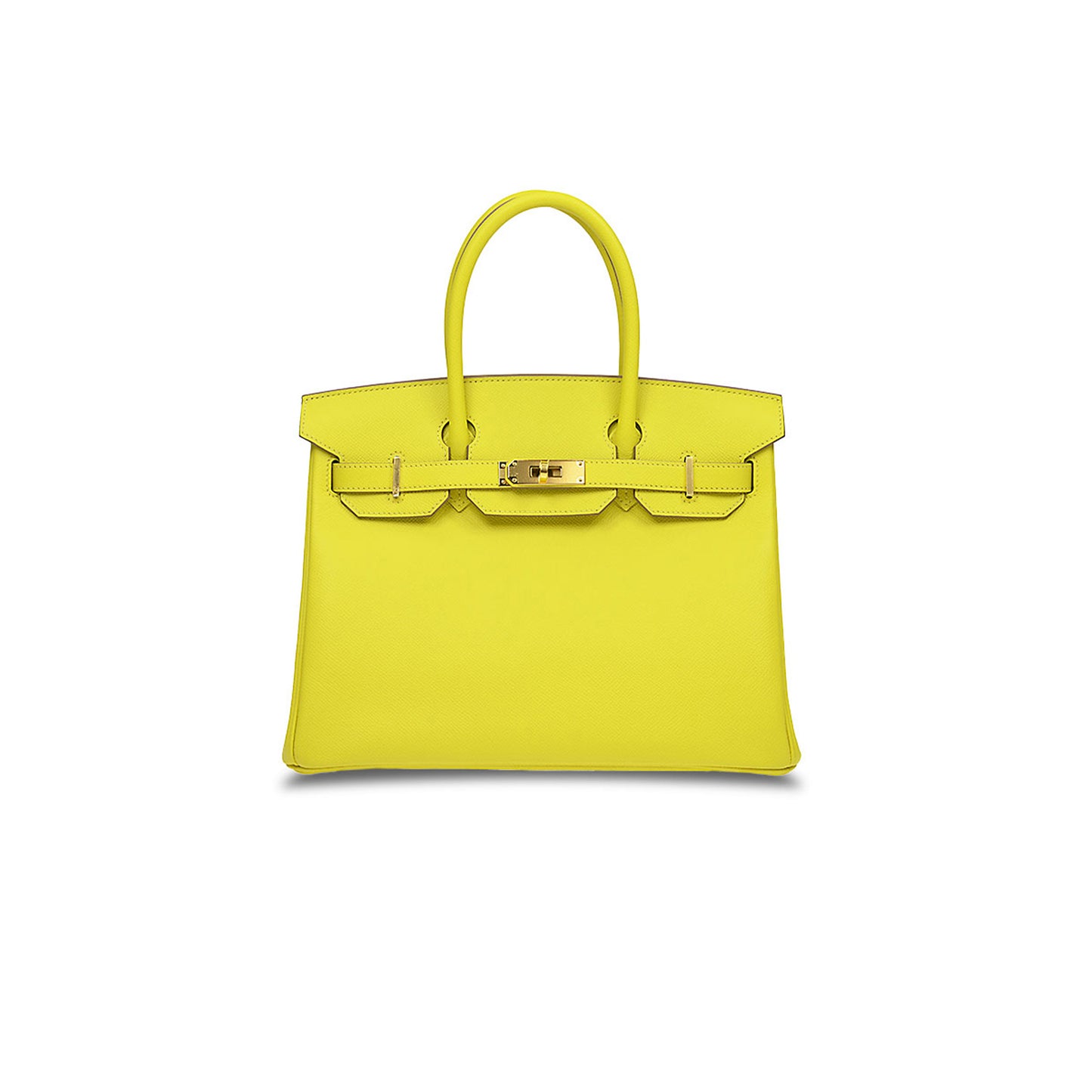 H**mes master birkin 30 epsom leather lemon yellow gold buckle high end bag h028369cc9r (30*23*15cm)