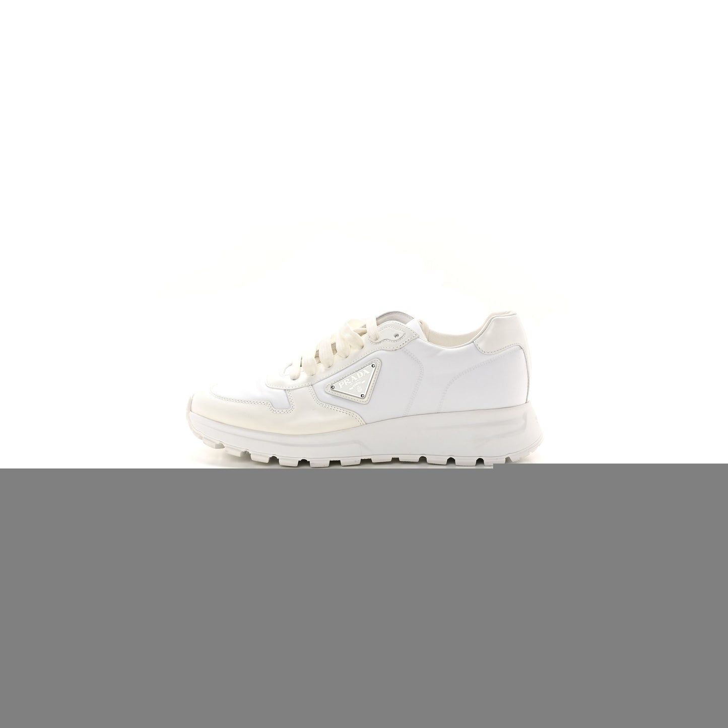 Pra*a re-nylon spazzolato metal triangle logo mens prax 01 45mm sneakers 8 white